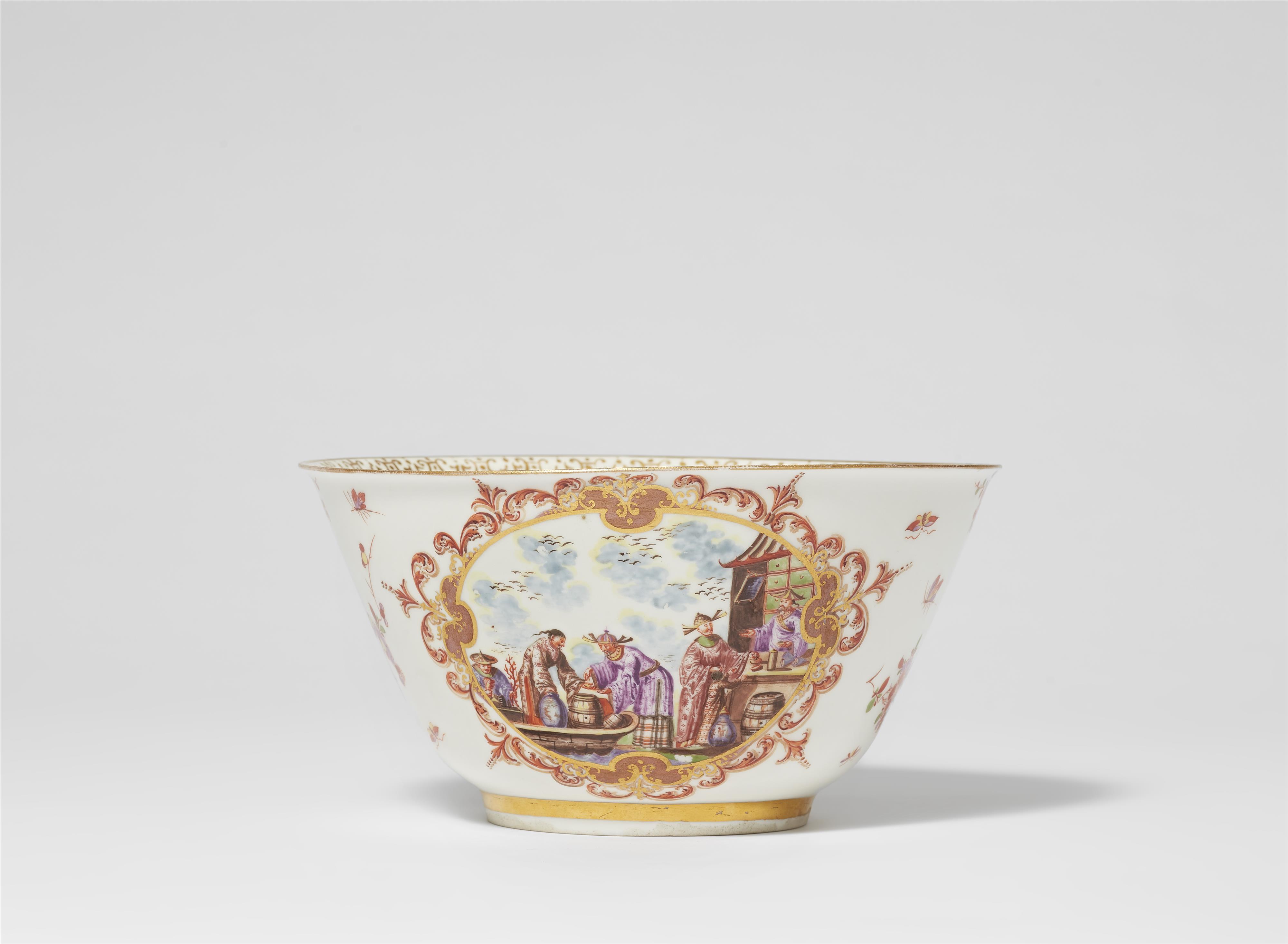A rare Meissen porcelain slop bowl with early Hoeroldt Chinoiseries - image-2