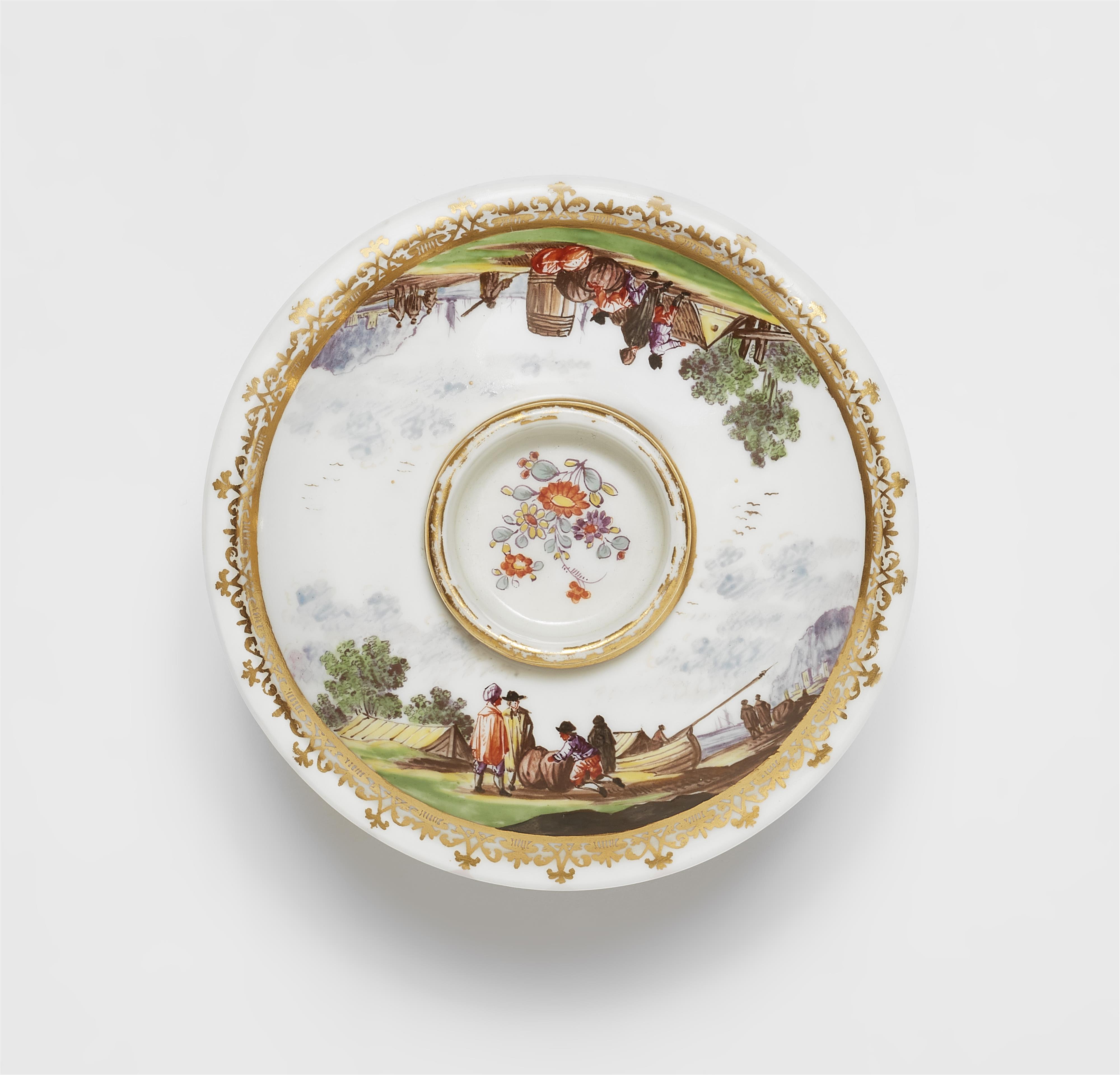 A Meissen porcelain dish and cover with merchant navy scenes - image-3