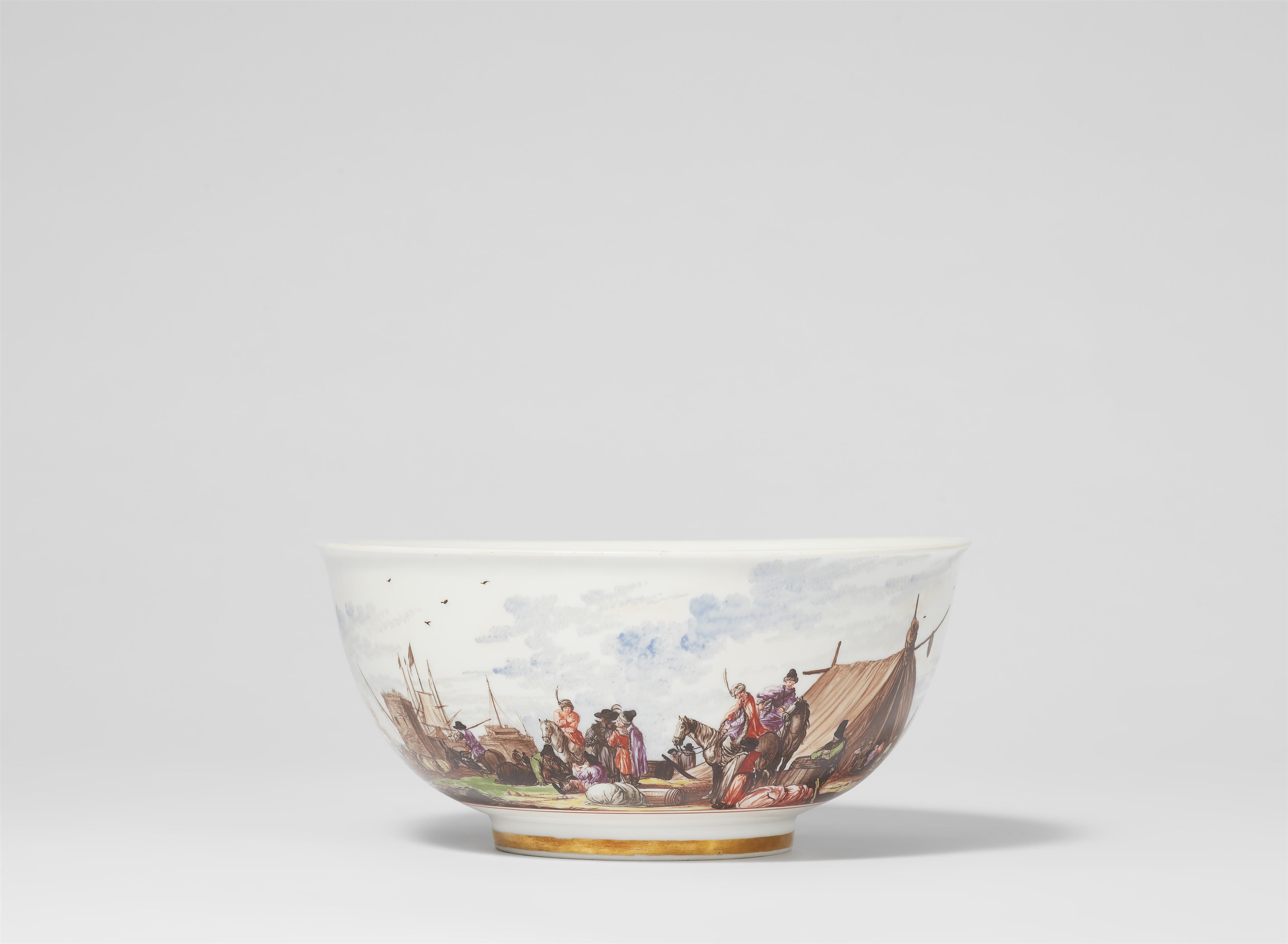 A museum quality Meissen porcelain dish with merchant navy scenes - image-2