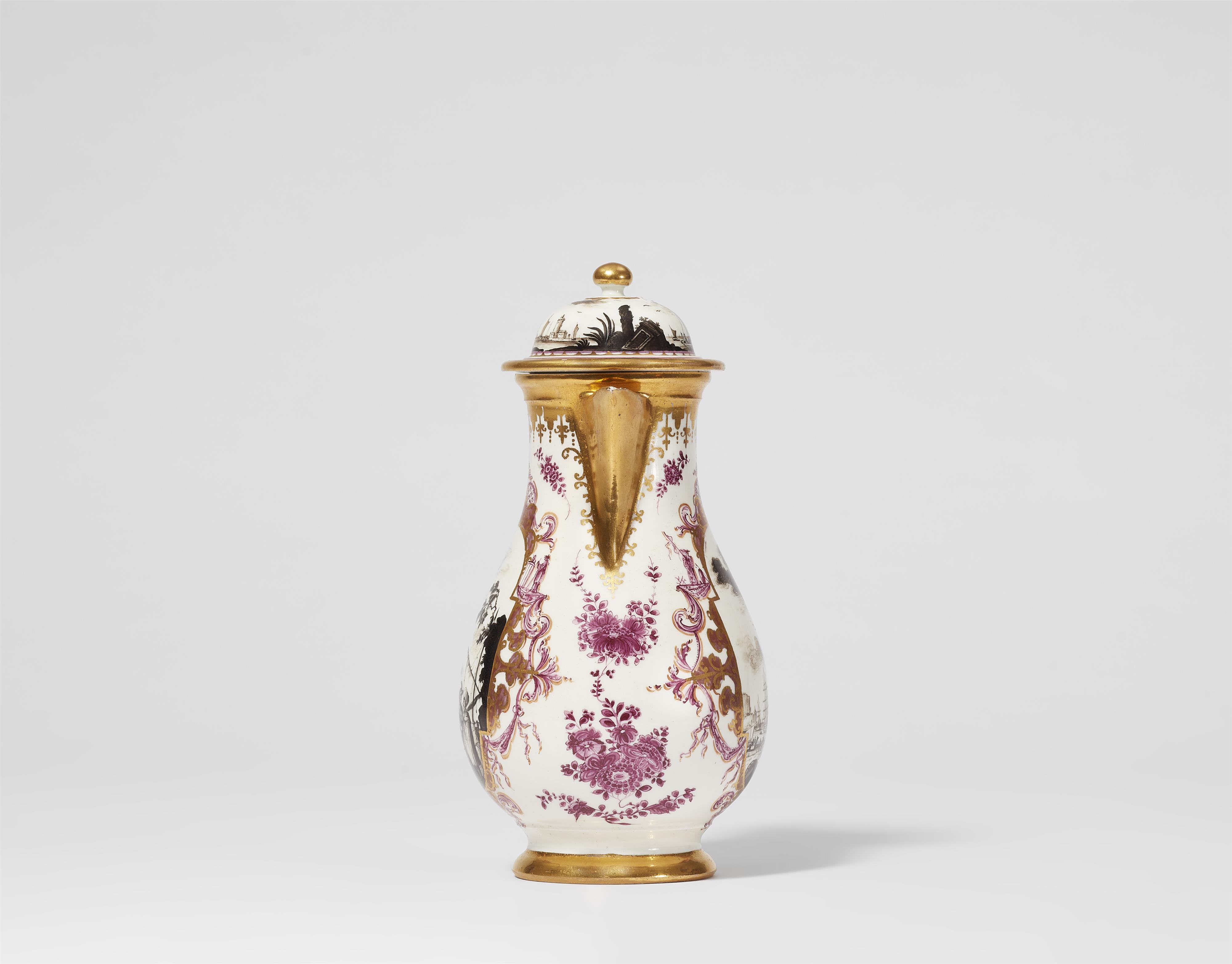 An unusual Meissen porcelain coffee pot with merchant navy scenes - image-2