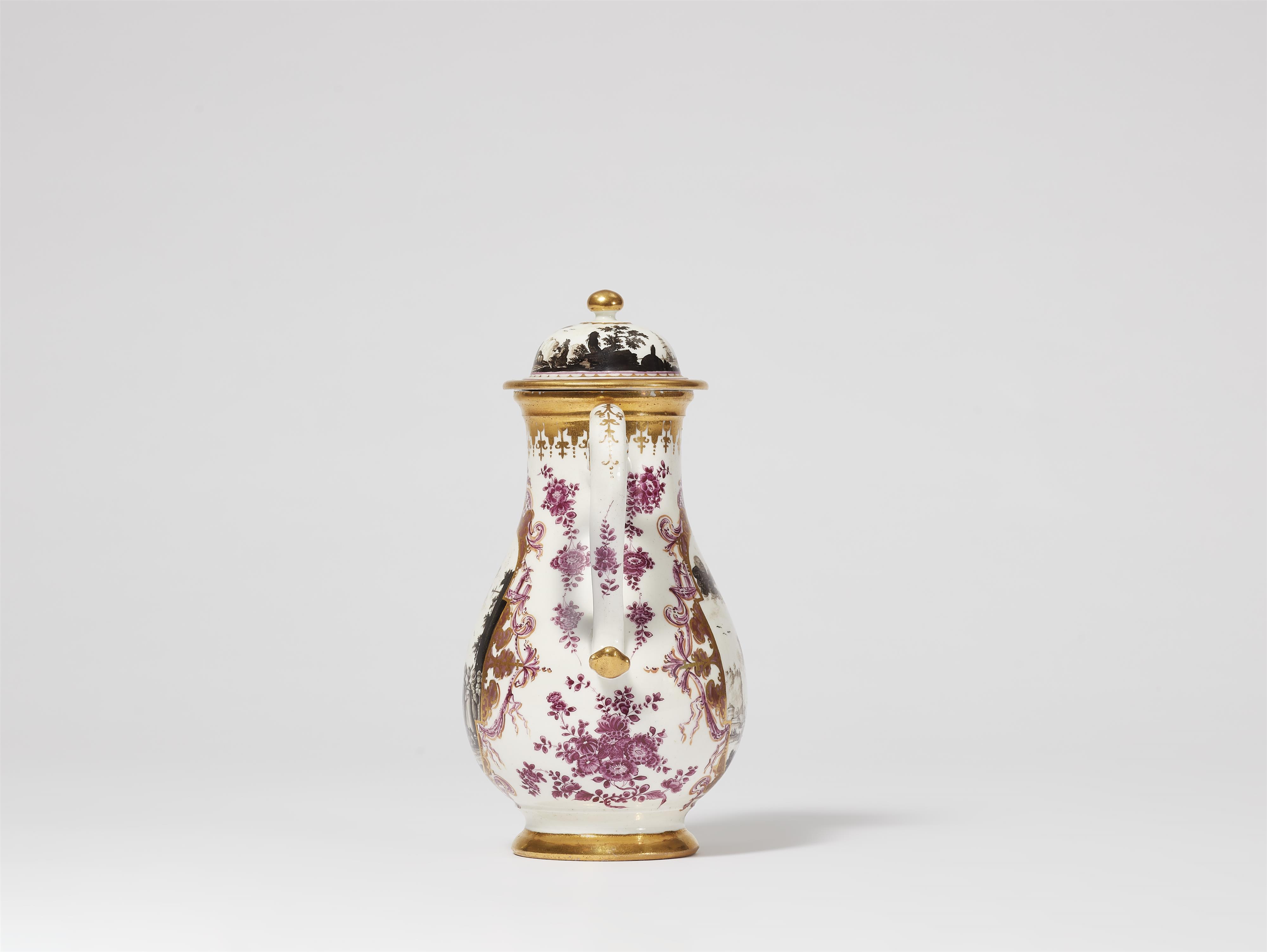 An unusual Meissen porcelain coffee pot with merchant navy scenes - image-4