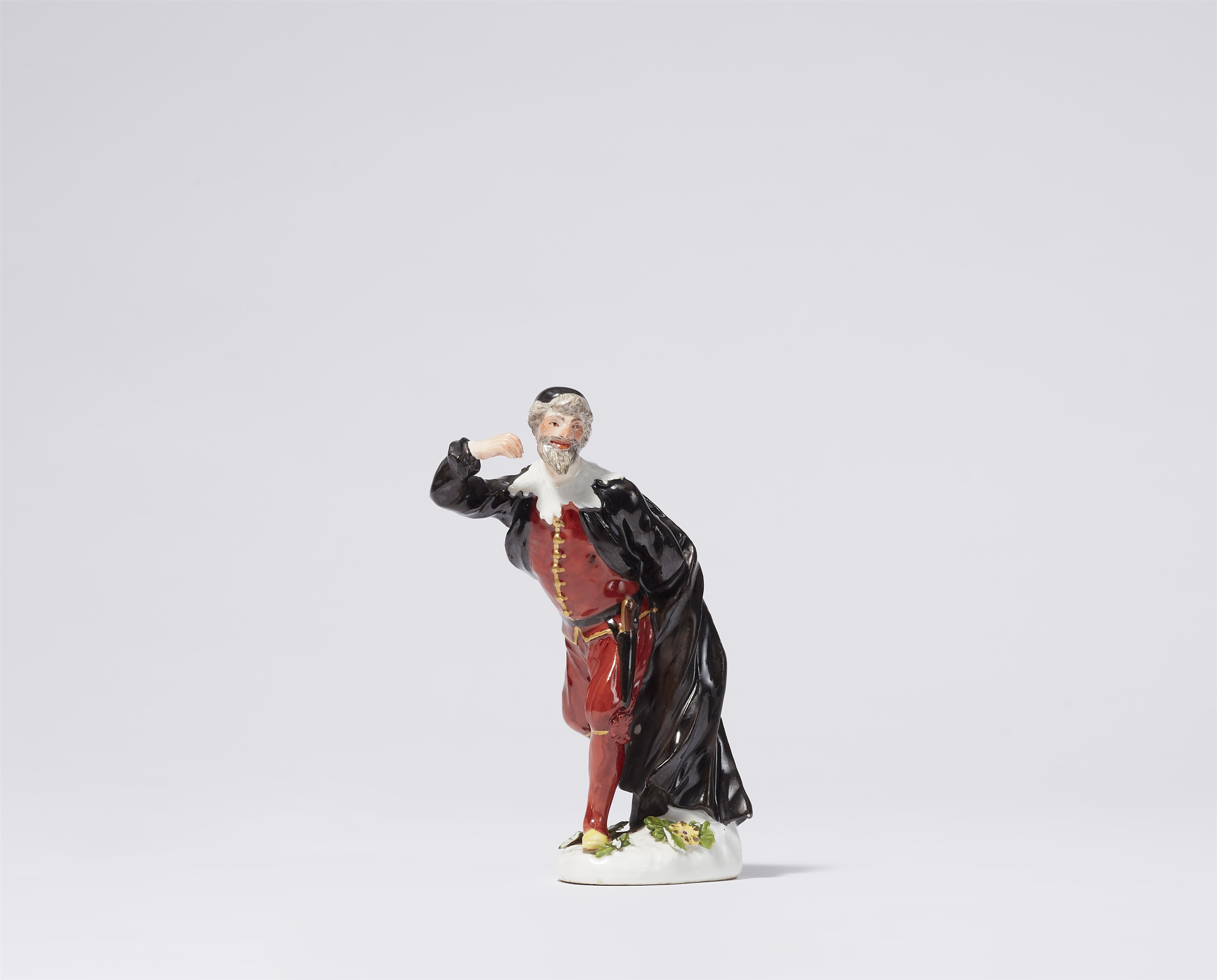 A Meissen porcelain figure of Pantalone from a series of Commedia dell'Arte figures made for Duke Johann Adolf II of Saxony-Weißenfels - image-1