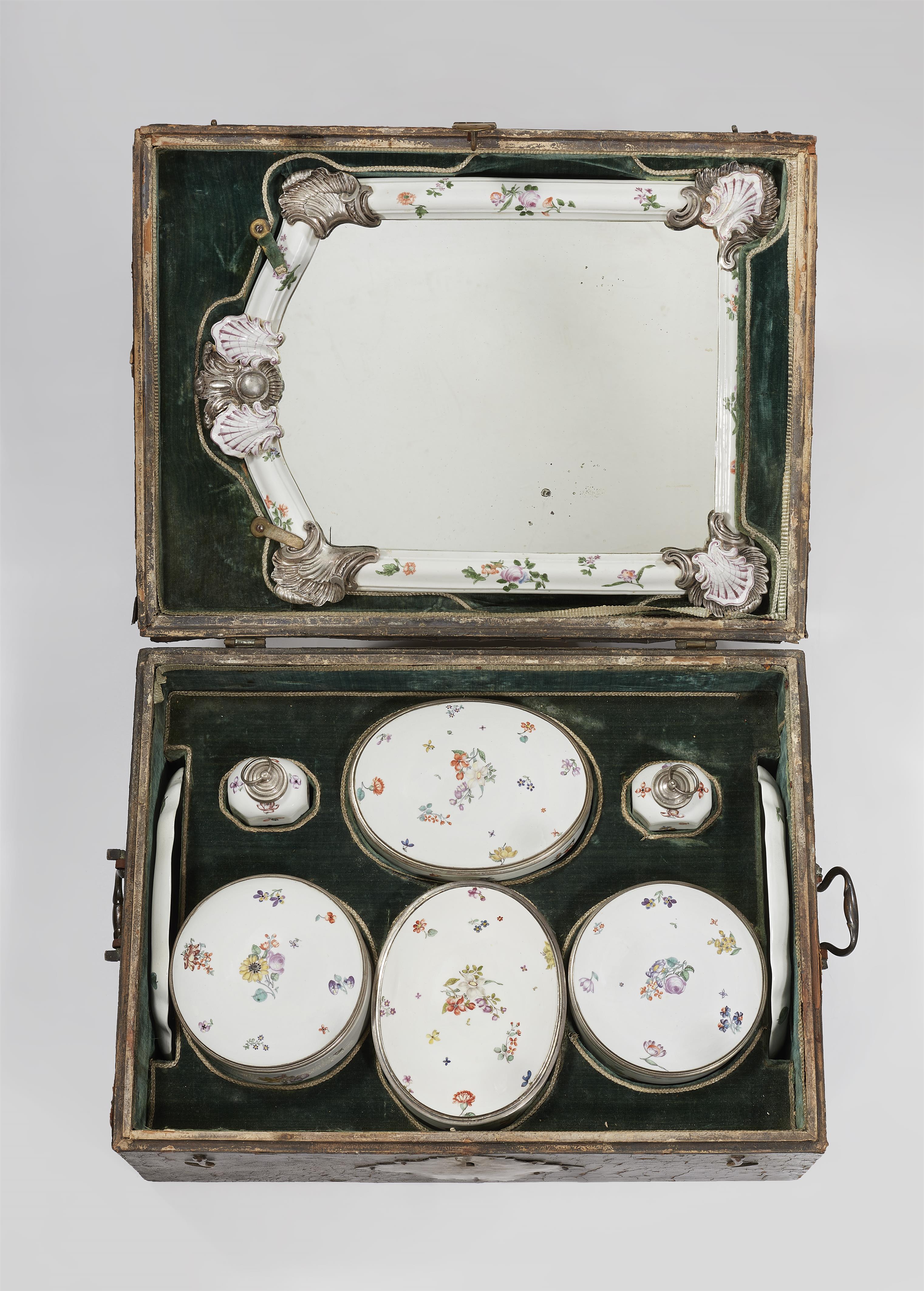 A Royal Vienna porcelain toilette service in the original travel case - image-1