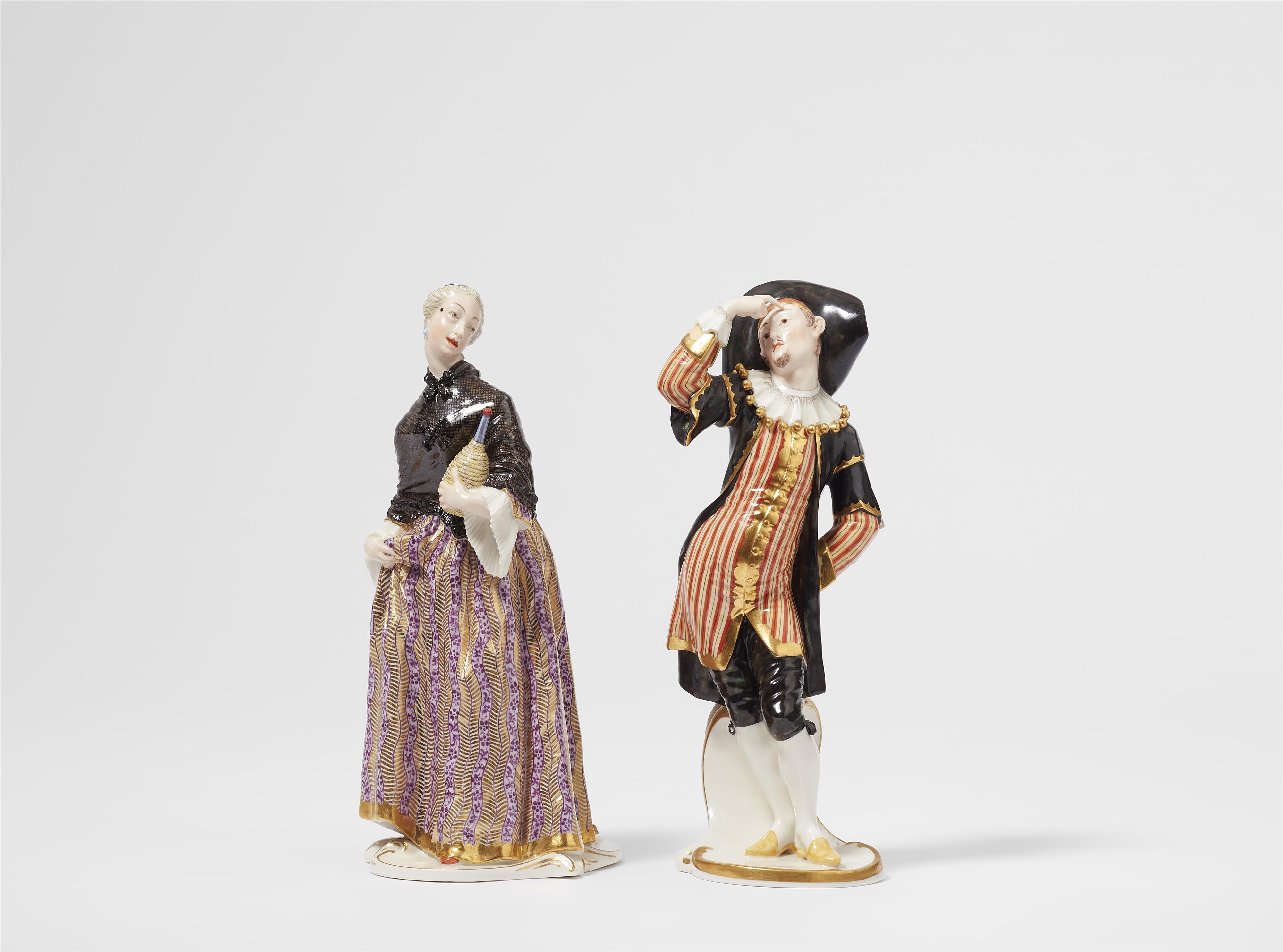 A pair of Nymphenburg commedia dell'arte porcelain figures
Donna Martina and Dottore - image-1