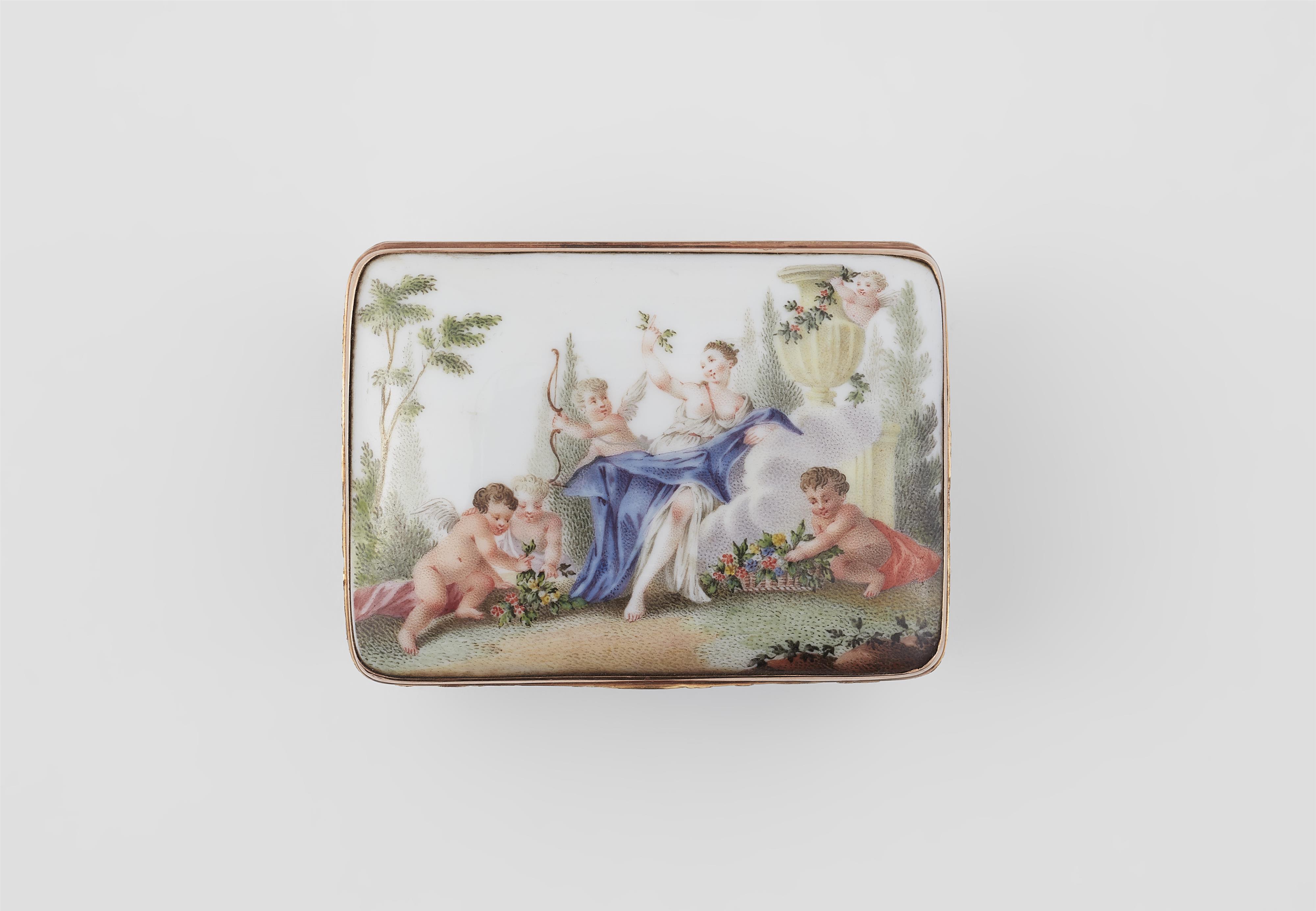 A porcelain snuff box with allegories of love - image-1