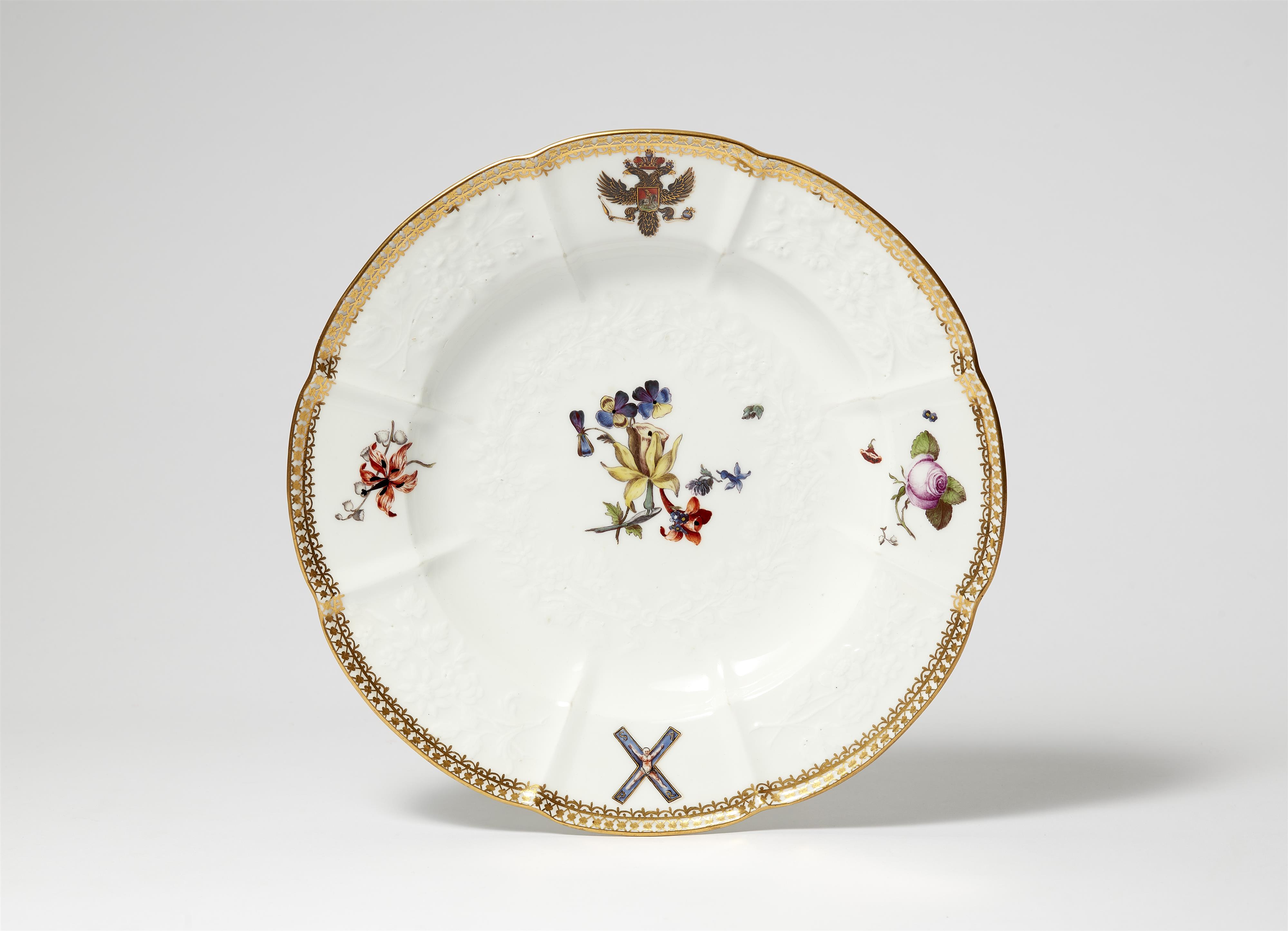 A Meissen porcelain plate from the St. Andrew's service made for Tsarina Elisabeth I - image-1
