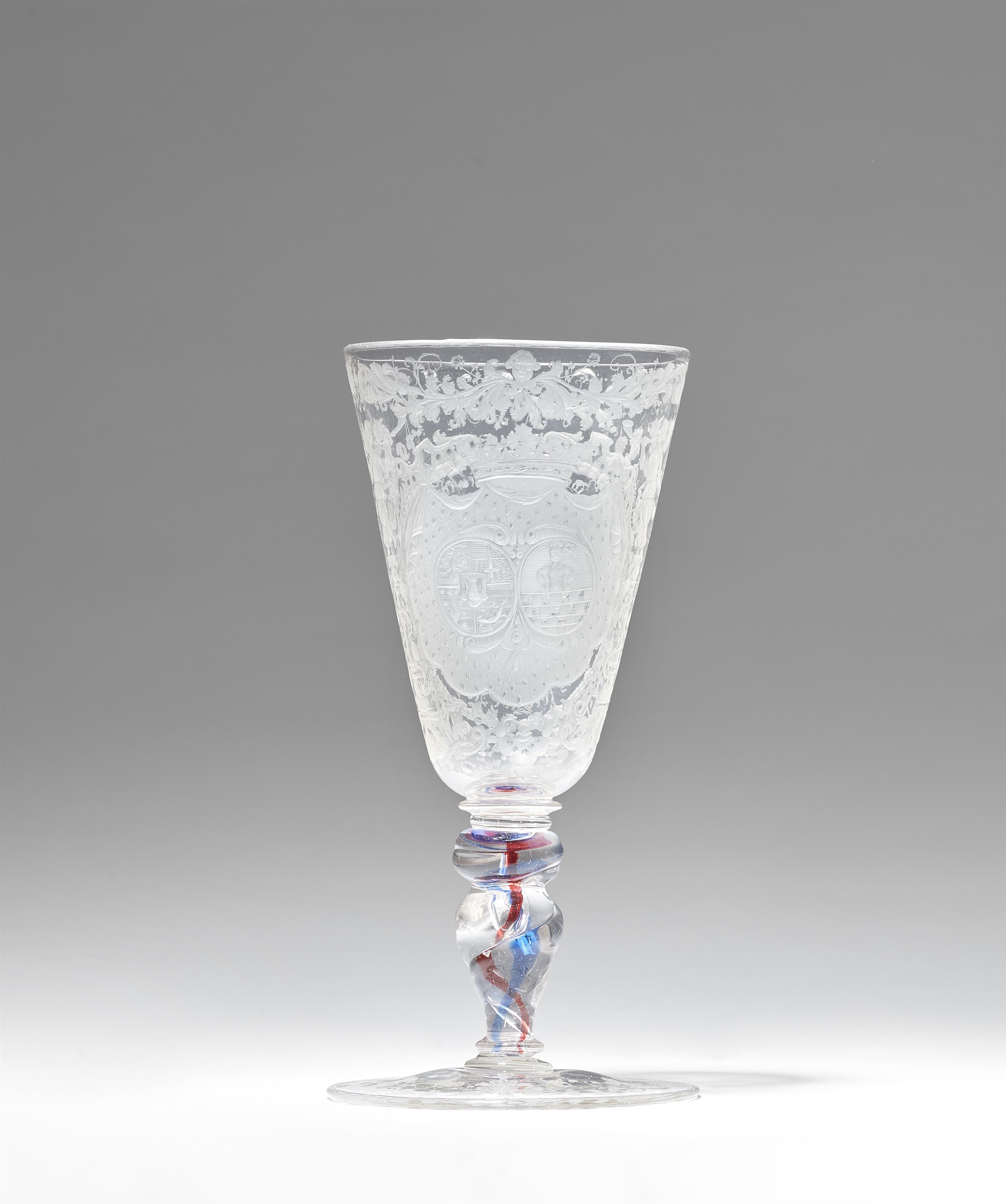 A Bohemian cut glass friendship goblet - image-1
