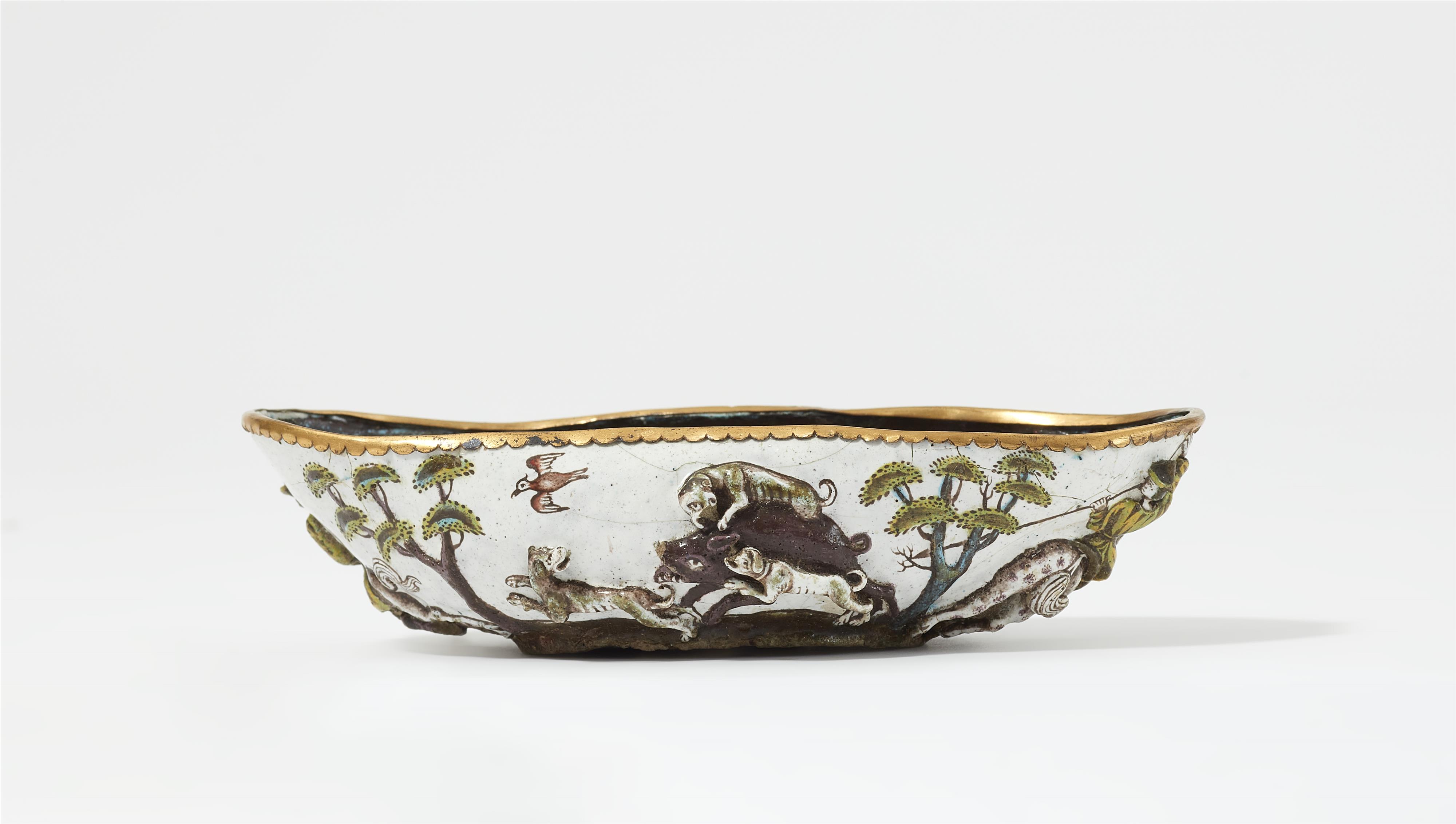 A copper brandy bowl with relief enamel - image-2