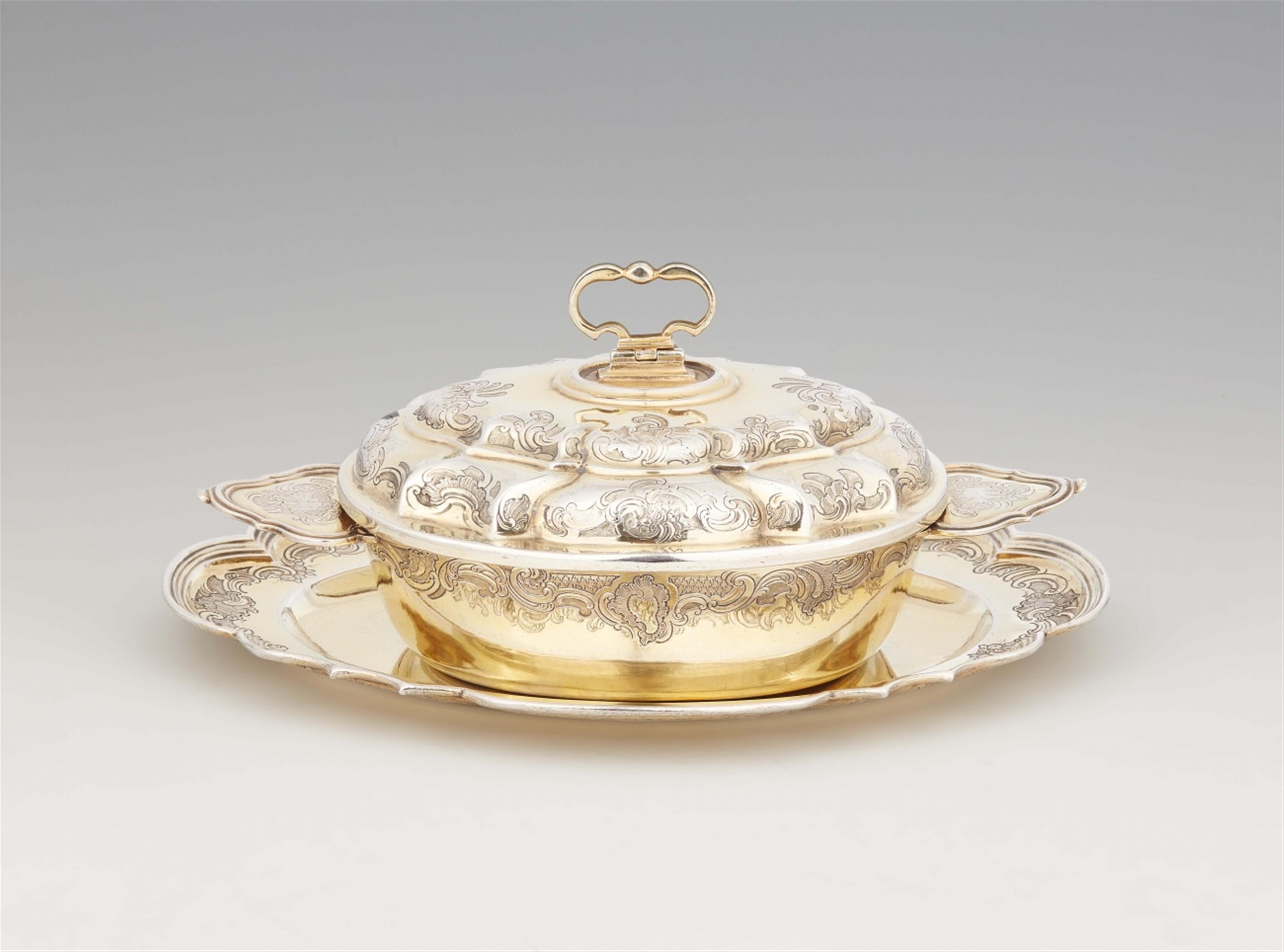 A rare Augsburg silver gilt ecuelle and stand - image-2