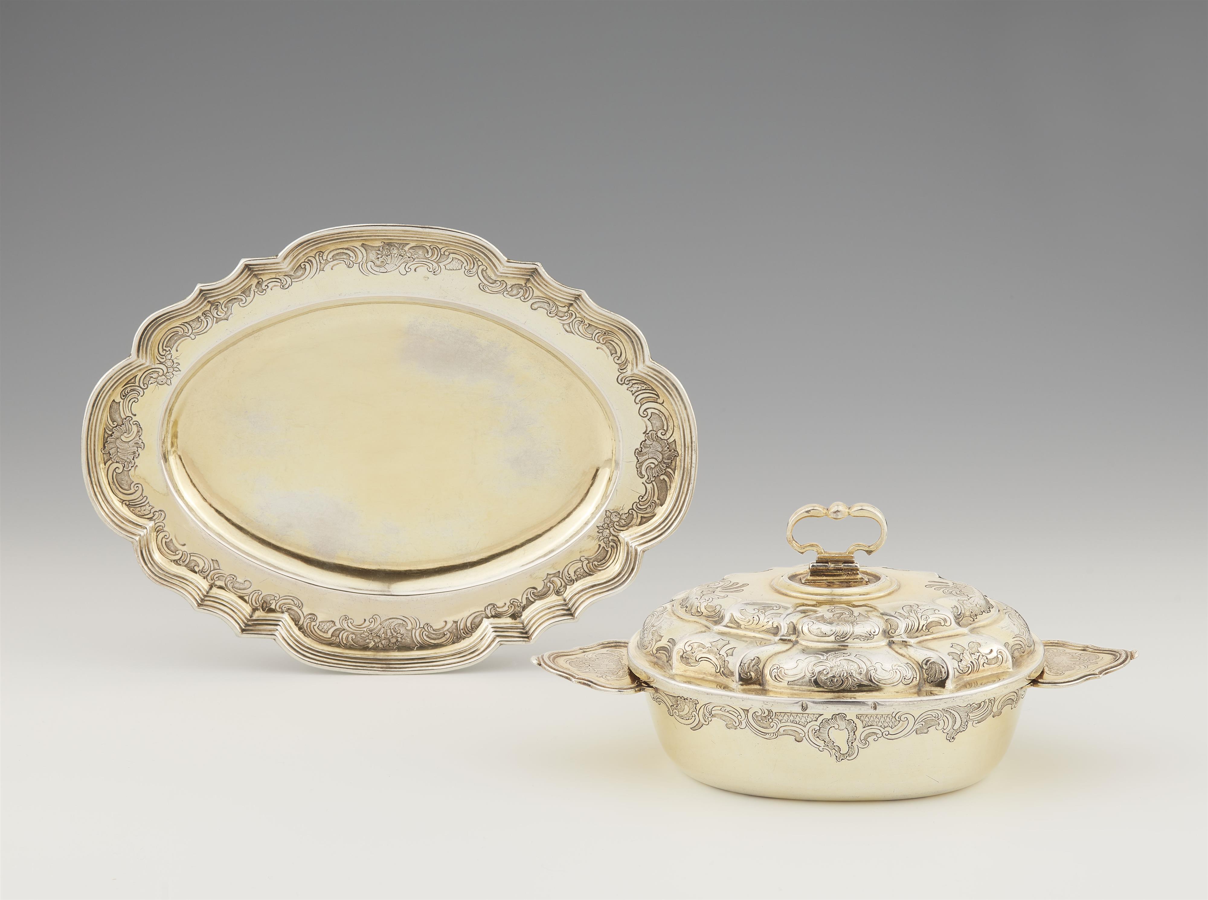 A rare Augsburg silver gilt ecuelle and stand - image-1