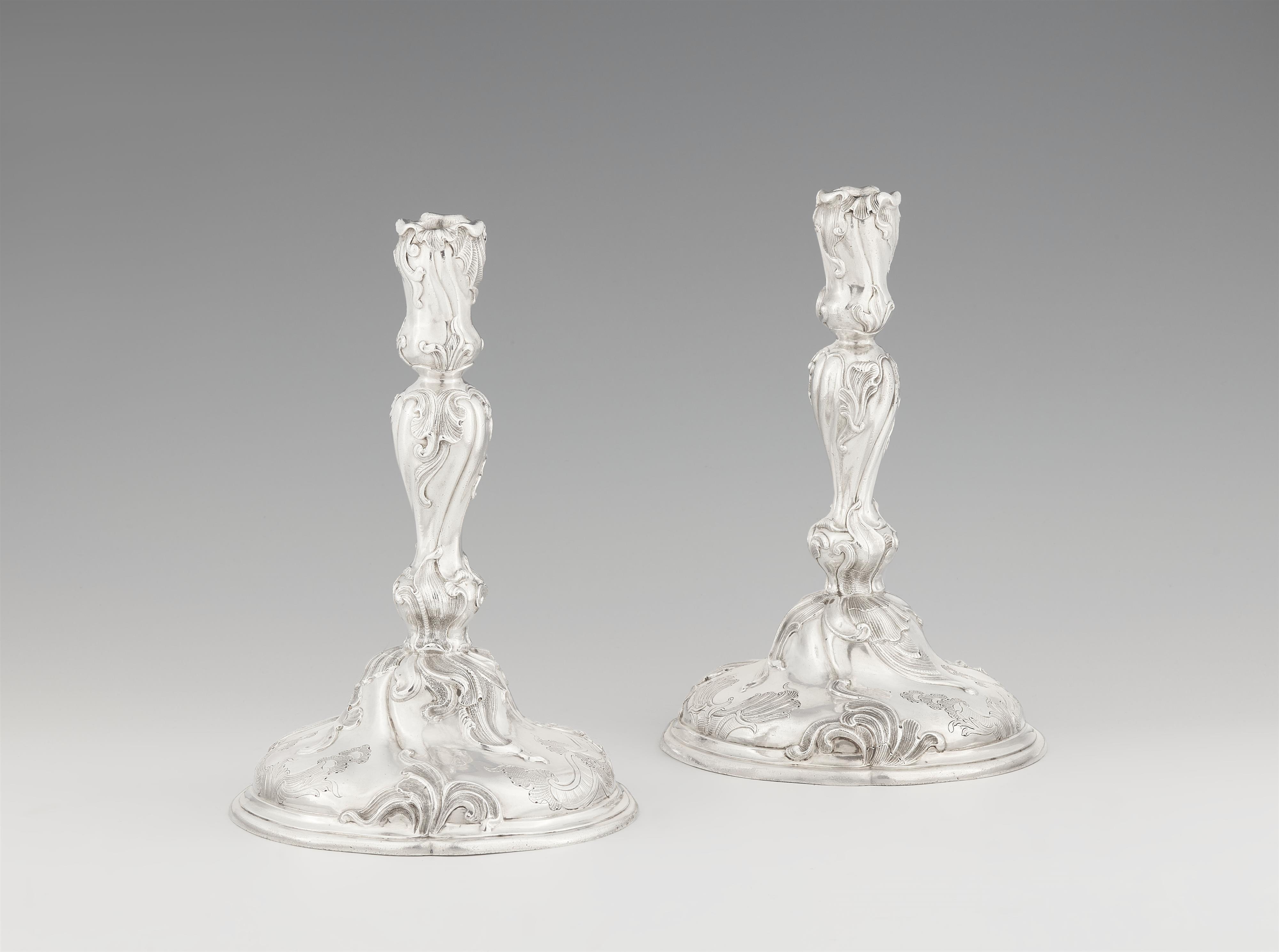 From the Dresden court silver:
A pair of candlesticks made for Prince Elector August II of Saxony - image-1