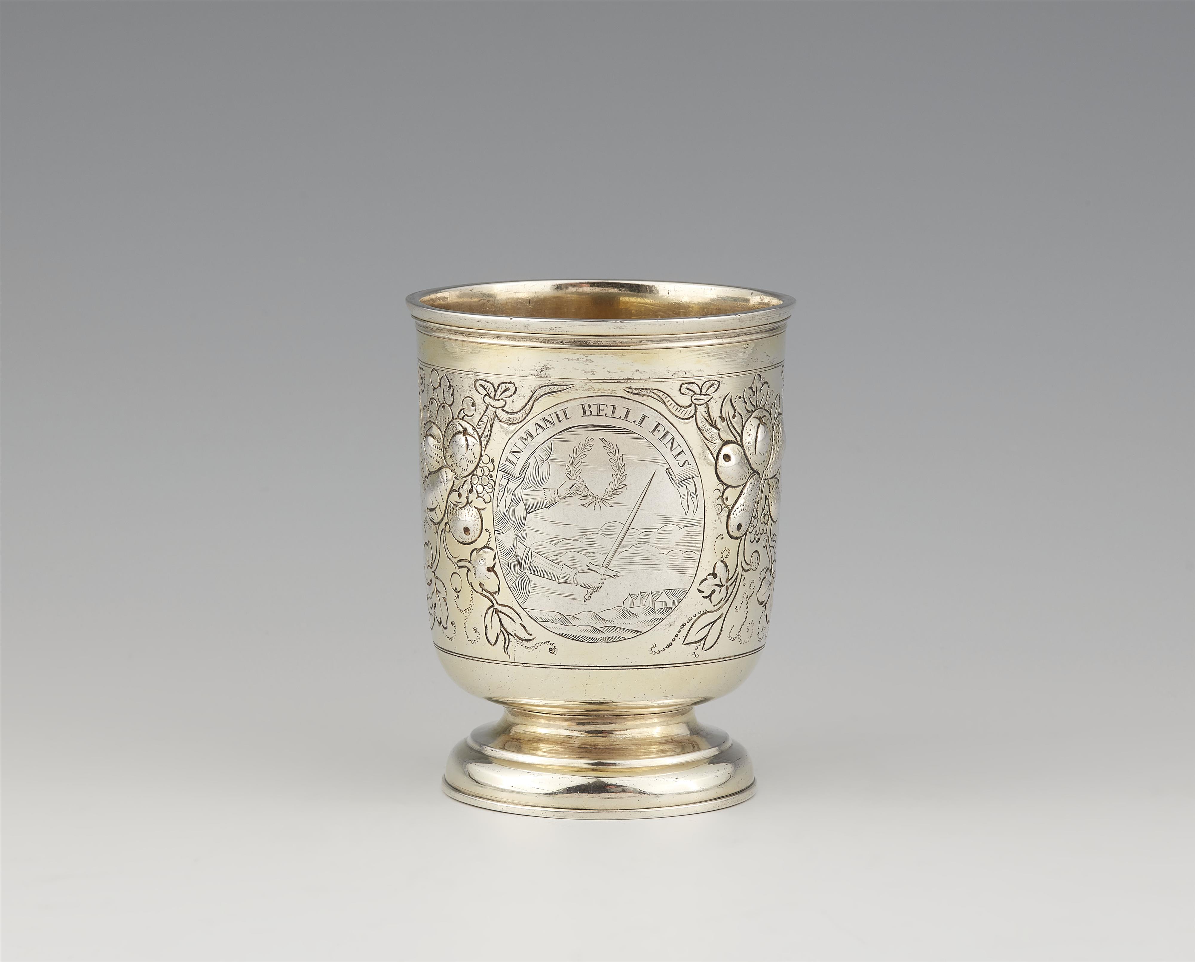 A Hamburg parcel gilt silver emblem beaker - image-2