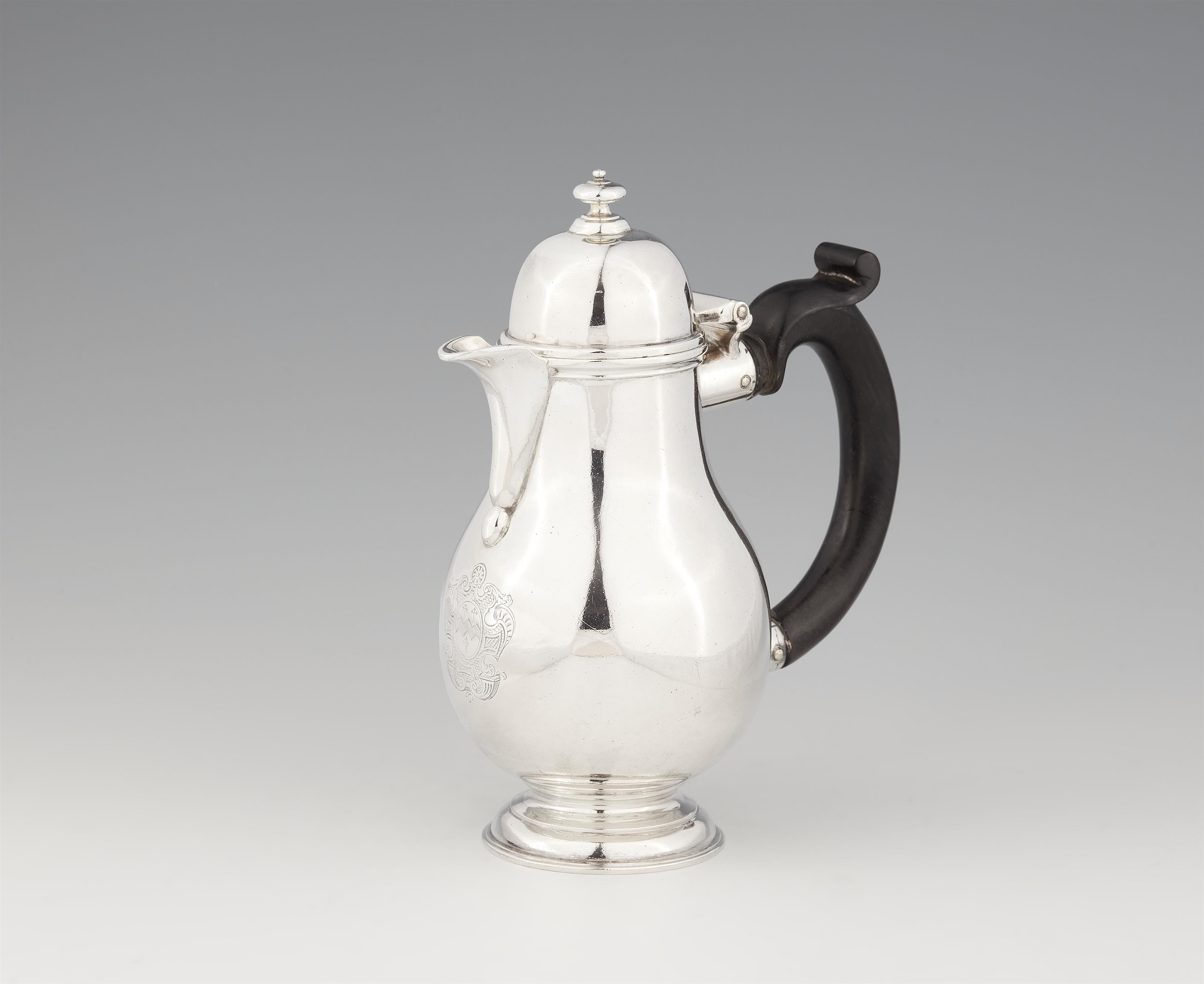 A George II London silver hot milk jug - image-1