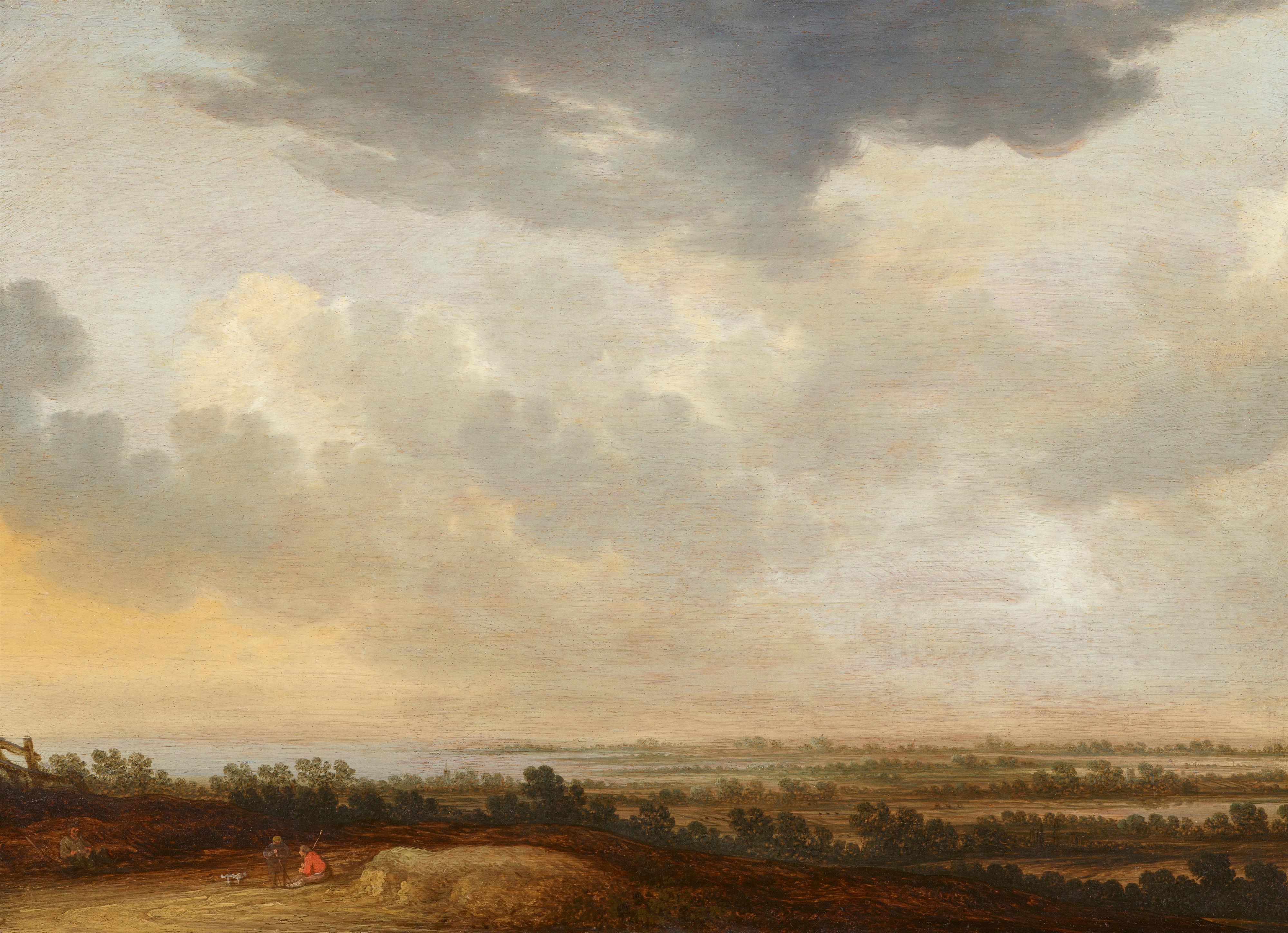 Johann Pietersz Schoeff - Weite Landschaft mit zwei rastenden Bauern - image-1