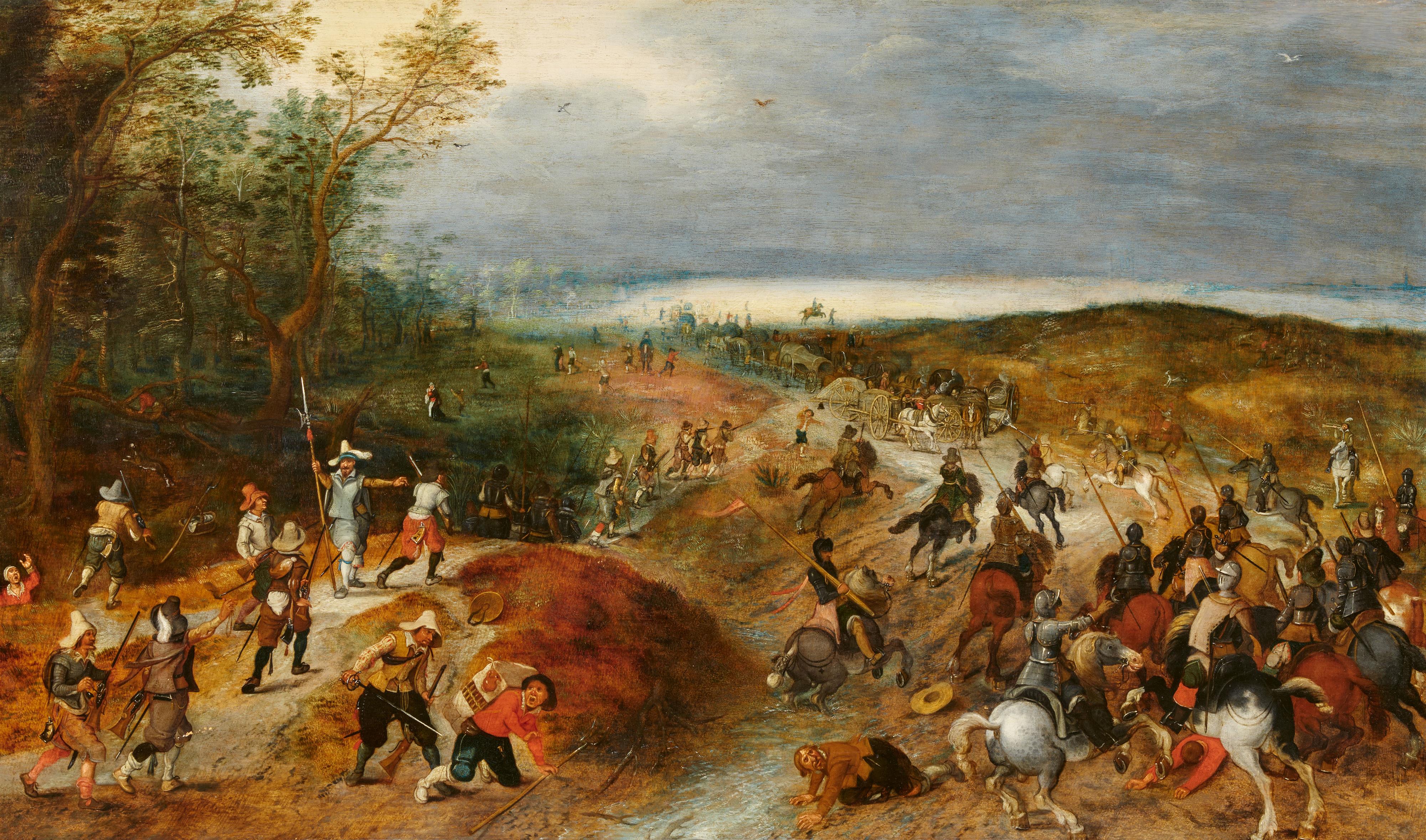 Jan Brueghel d. J.
Sebastiaan Vrancx Umkreis - Überfall auf eine Karawane - image-1