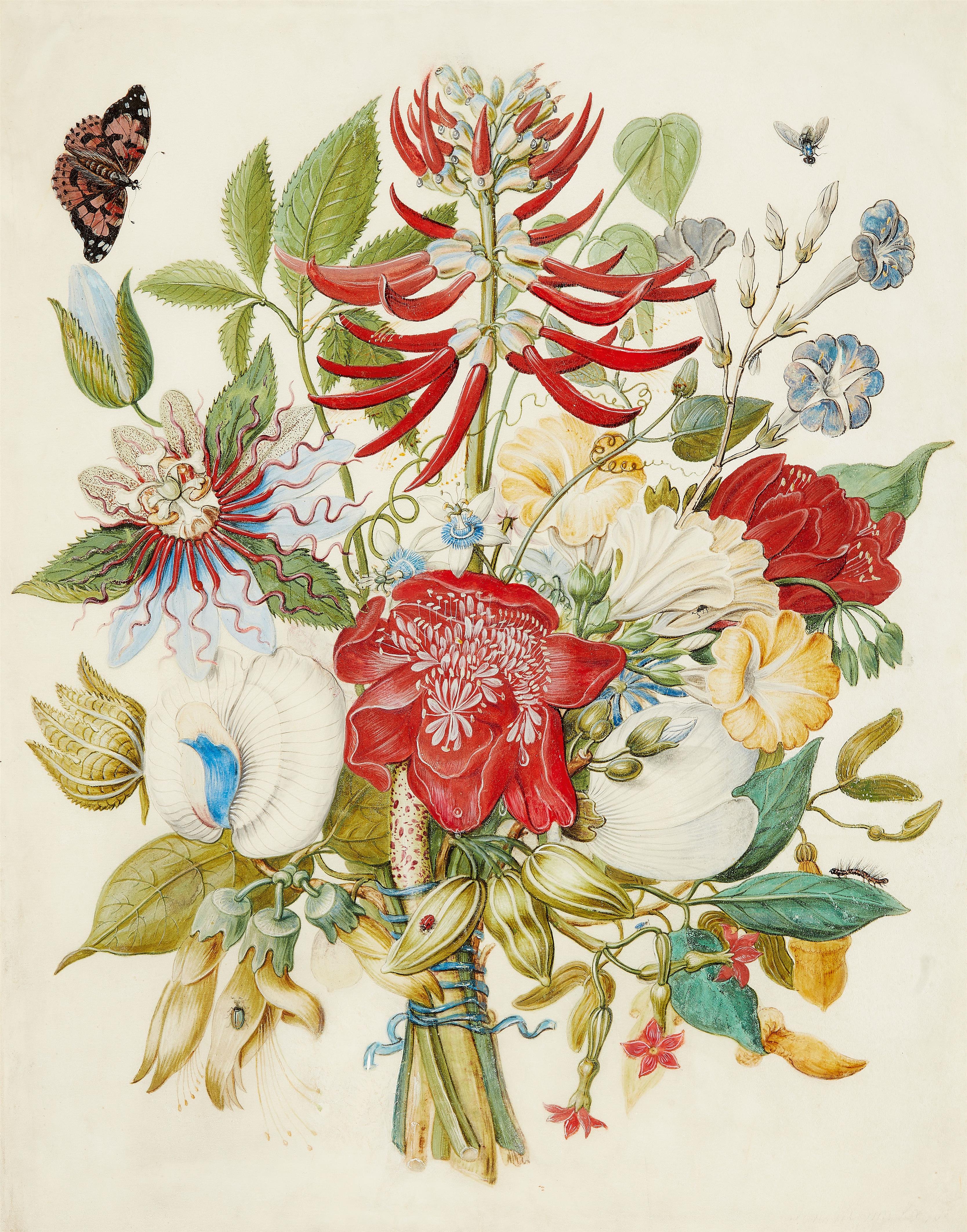 Johannes Moninckx - Three Flower Pieces - image-1