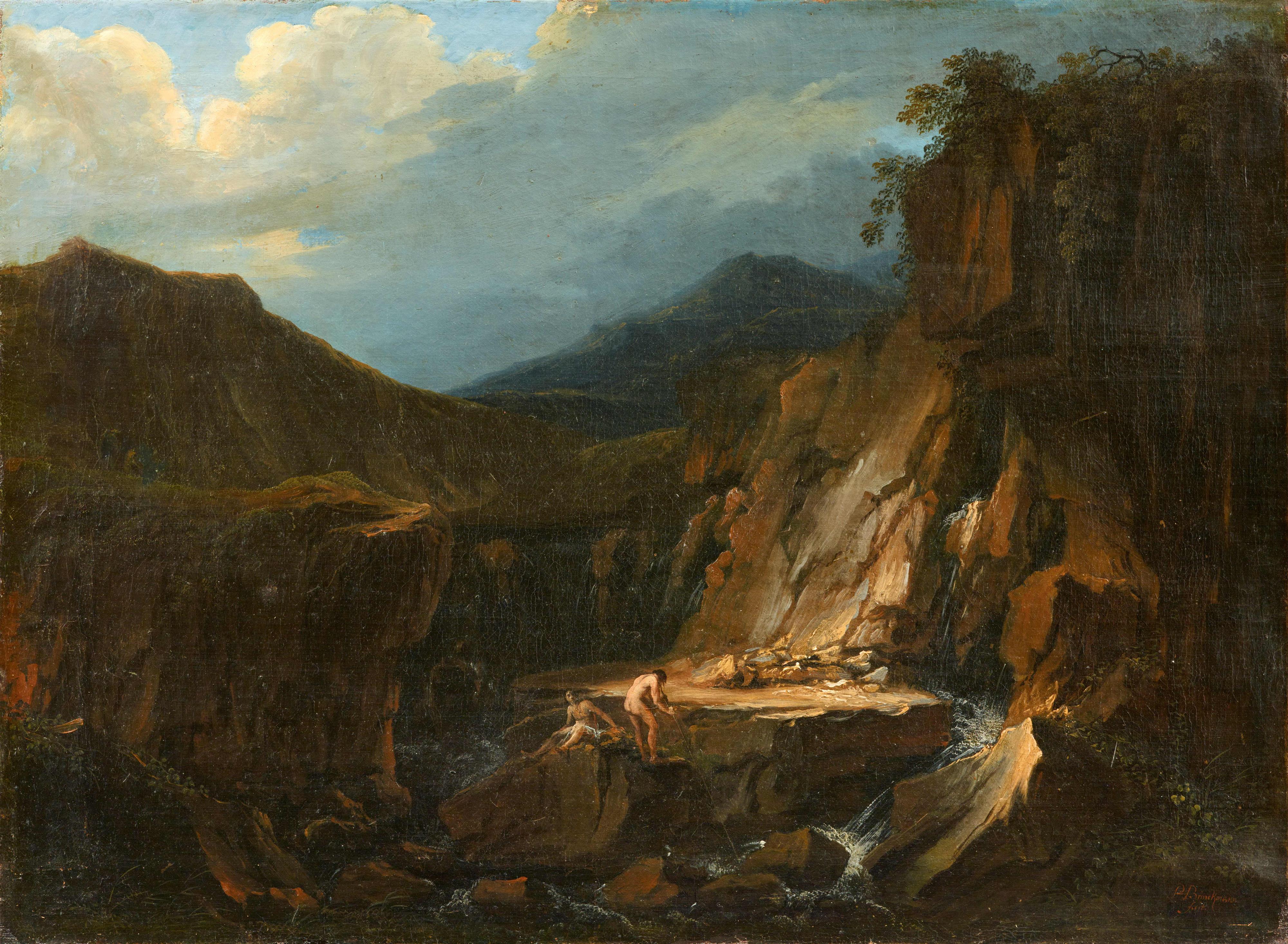Philipp Hieronymus Brinckmann - Felsige Gebirgslandschaft mit Badenden - image-1