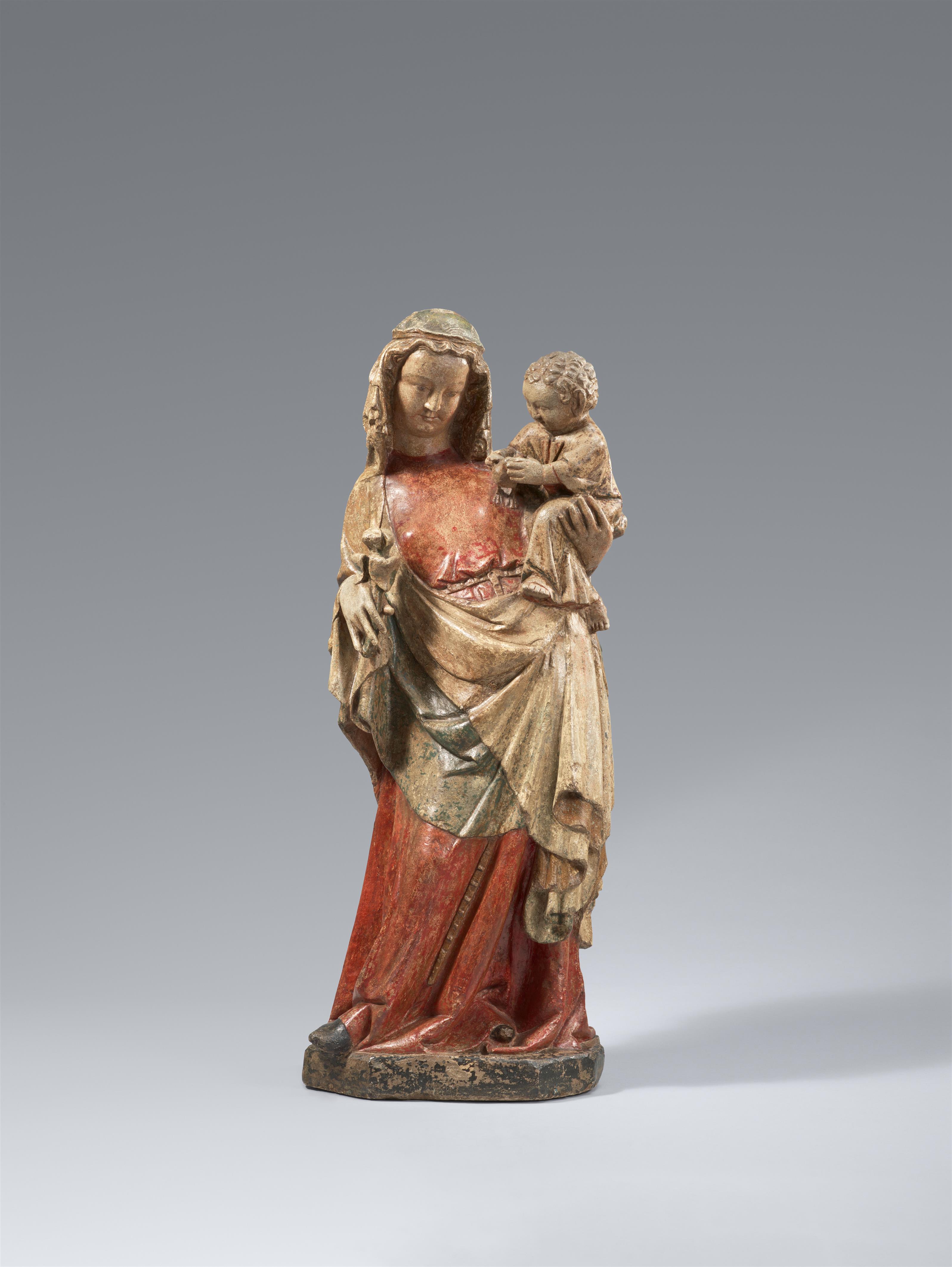Probably Burgundy ca. 1390/1410 - A stone figure of the Virgin and Child, presumably Burgundy, circa 1390/1410 - image-1
