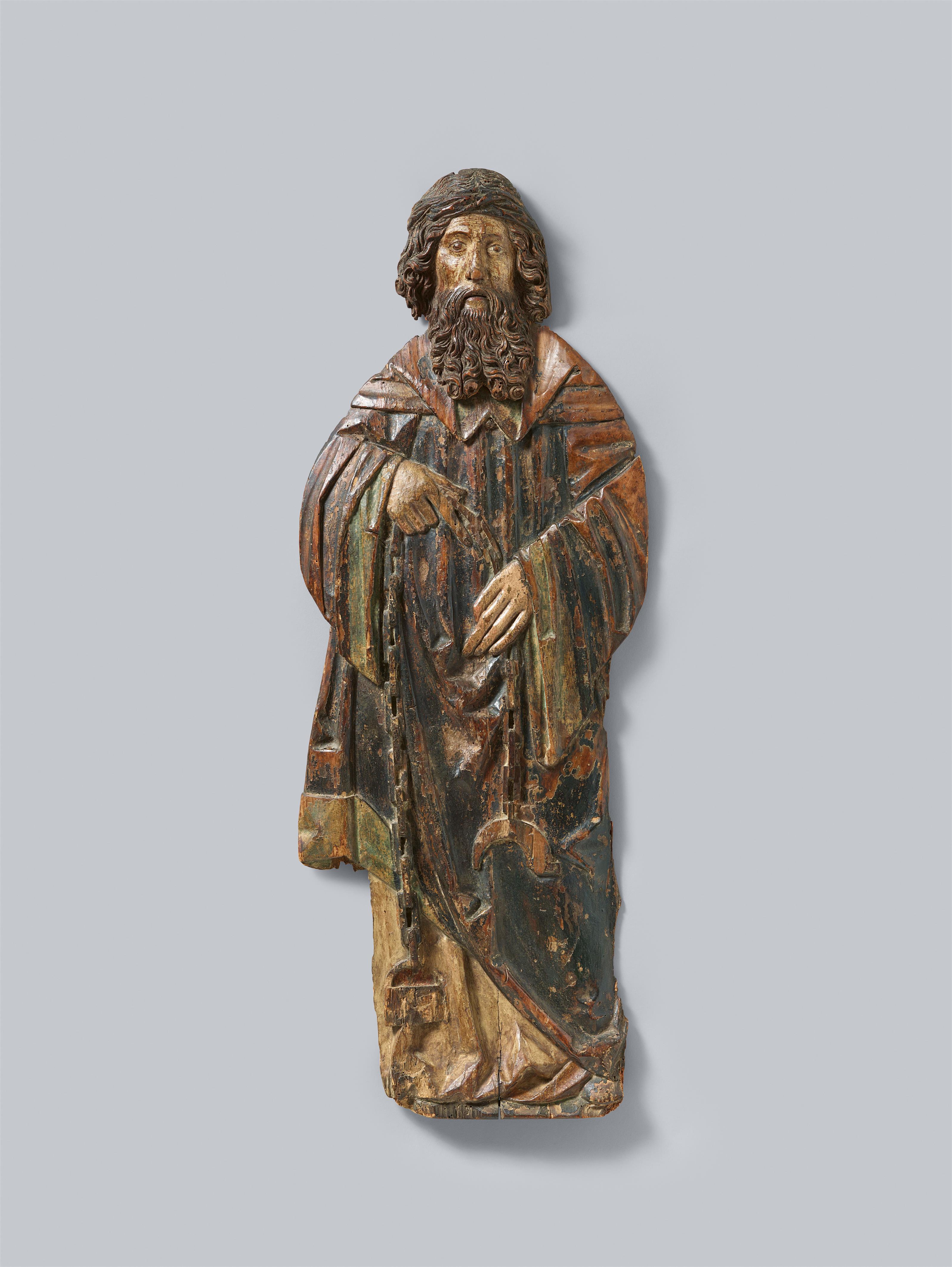 Probably Flemish second half 15th century - A carved relief of St. Leonard, presumably Flemish, 2nd half 15th century - image-1