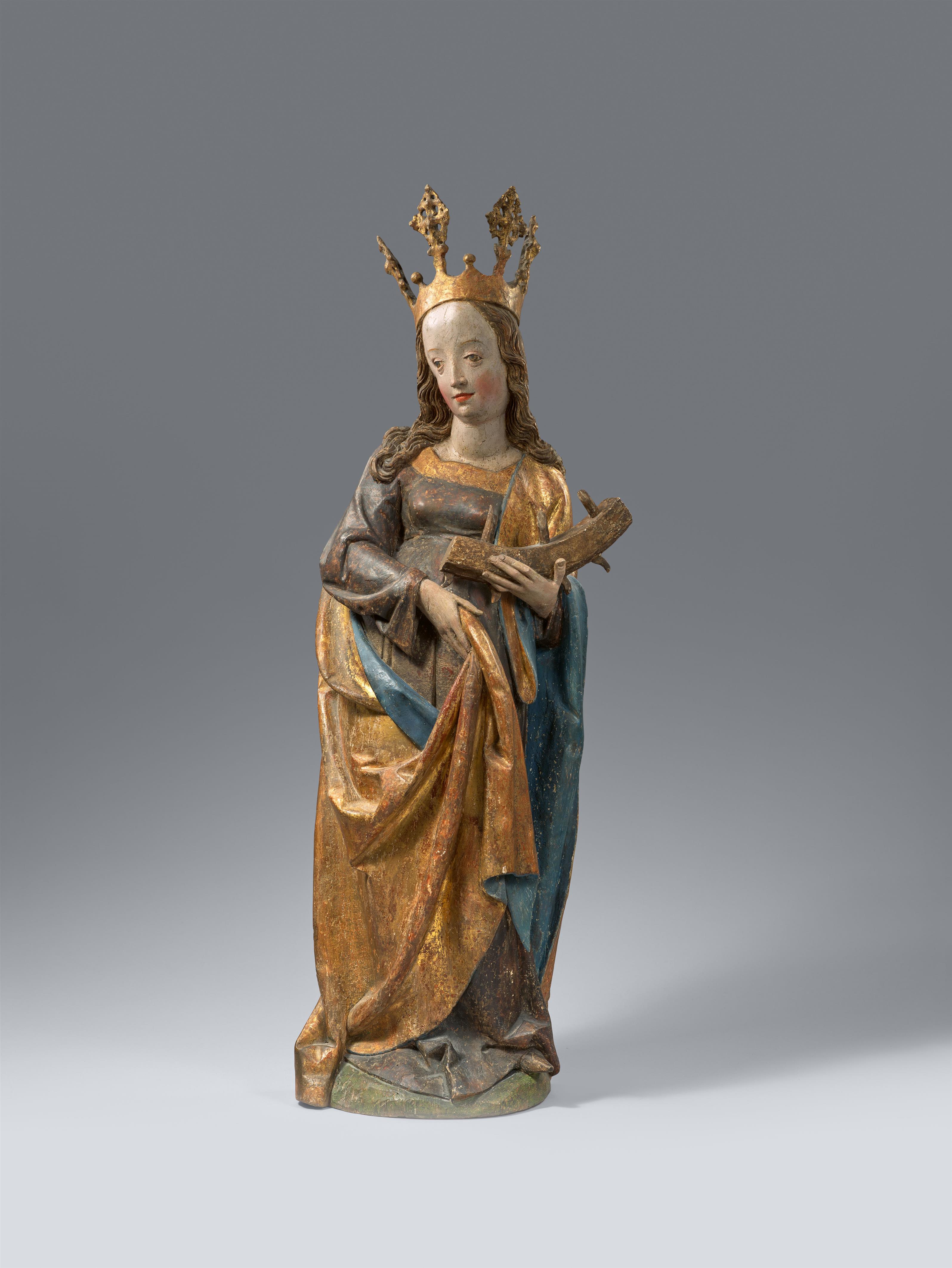 Bavaria around 1515 - A Bavarian carved wood figure of Saint Catherine, around 1515 - image-1