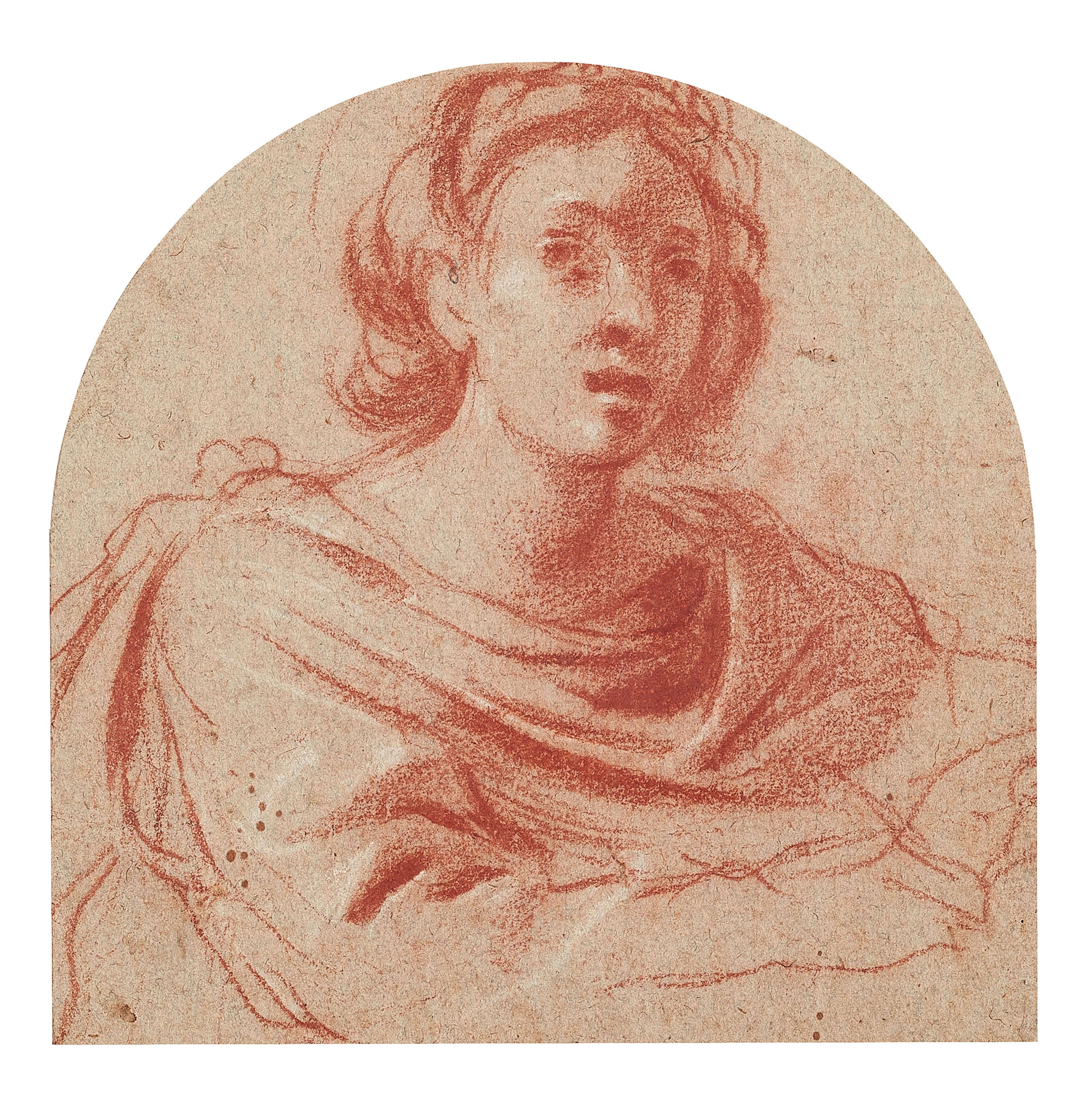 Giovanni Francesco Barbieri, called Il Guercino attributed to - Female study - image-1