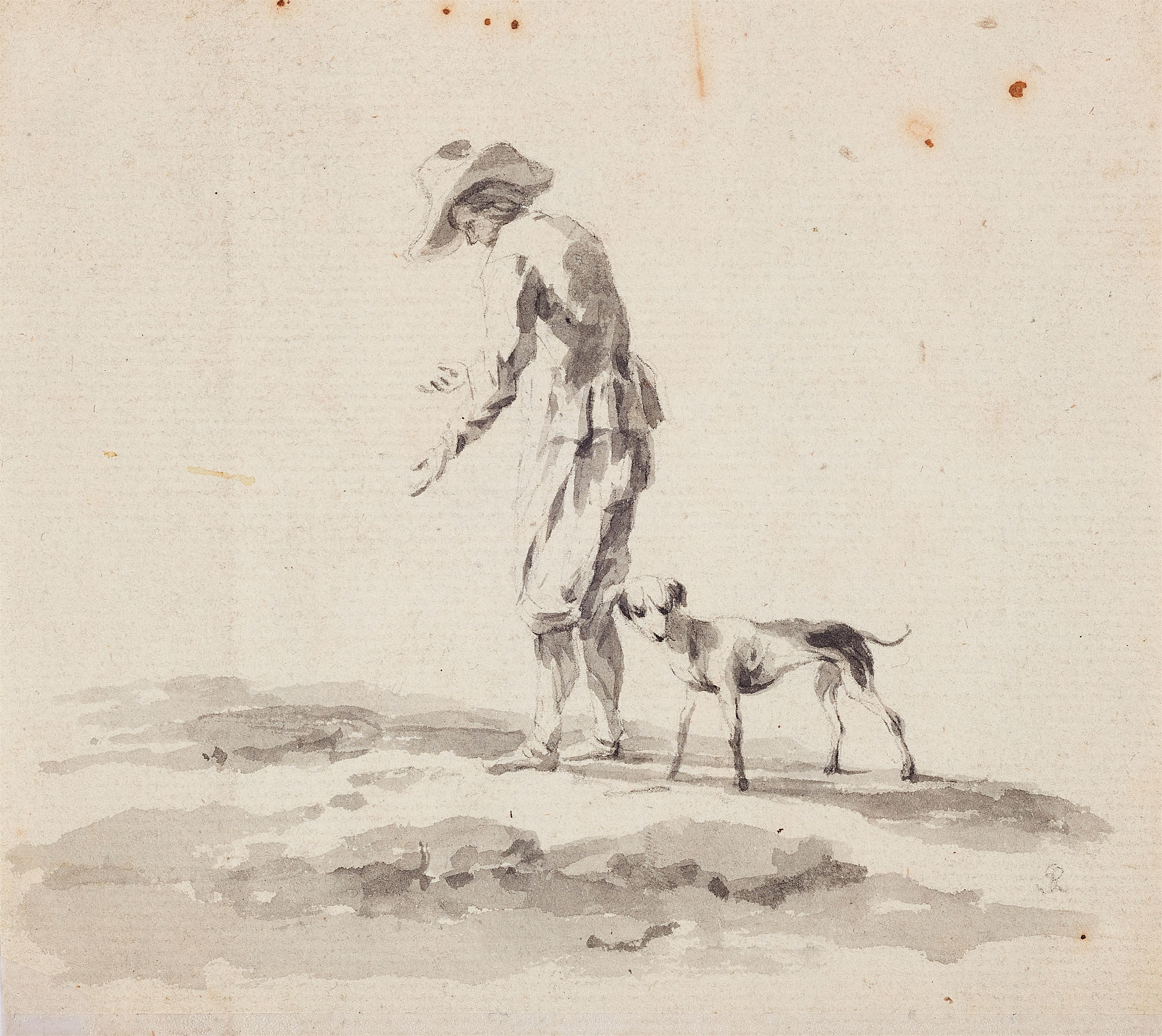 Salvator Rosa - Figurenstudie mit Hund - image-1