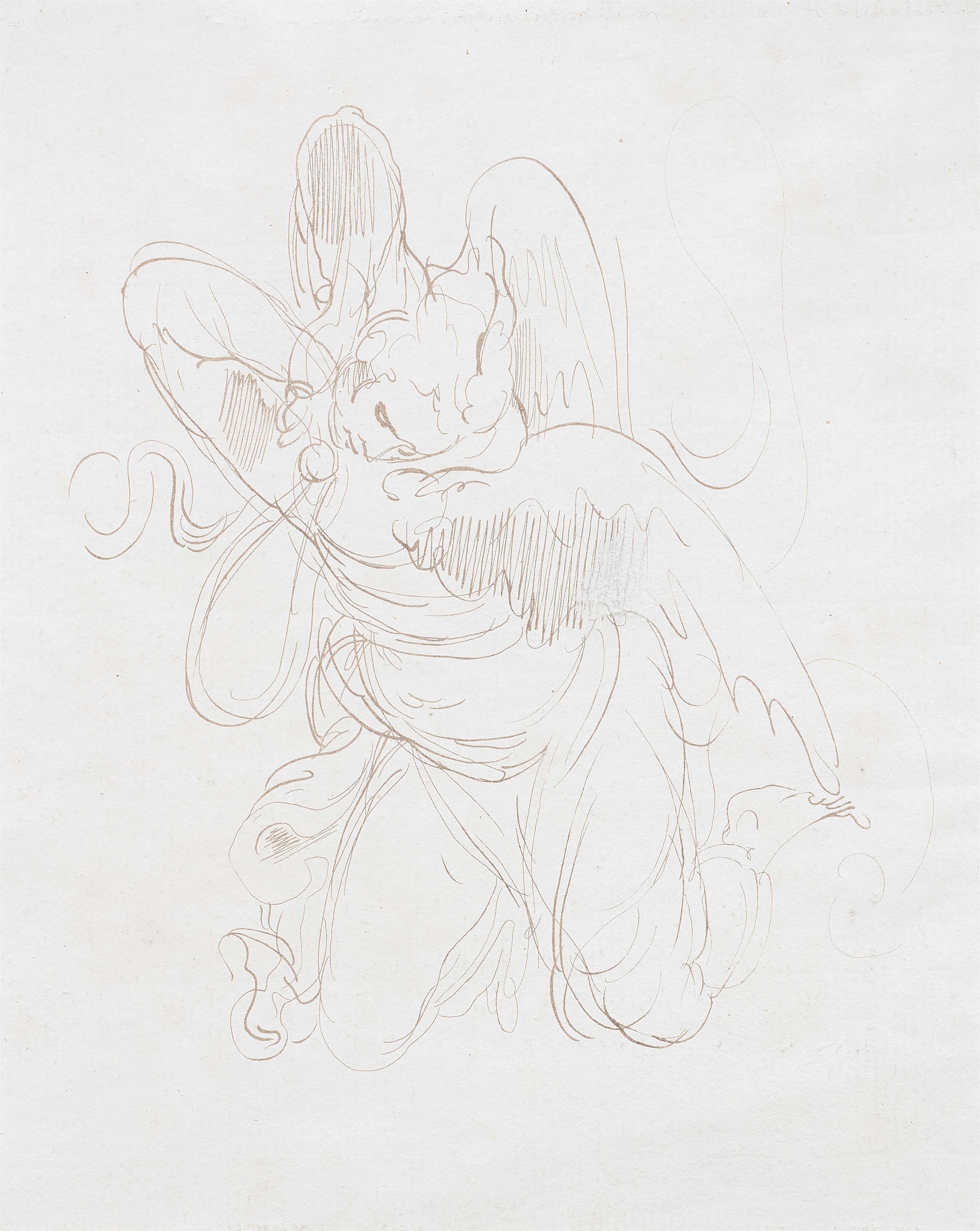 Benjamin West zugeschrieben - Studie eines geflügelten Mannes (Ikarus?) - image-1