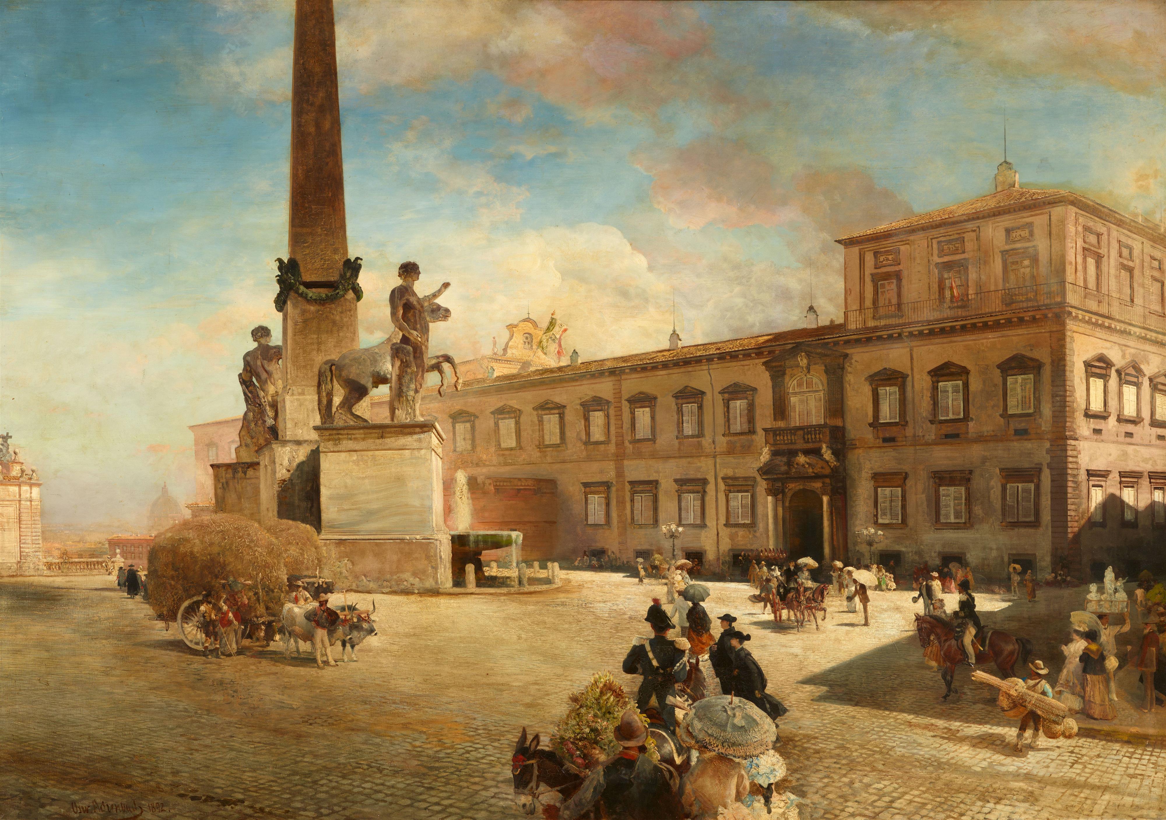Oswald Achenbach - The Quirinal Palace in Rome - image-1