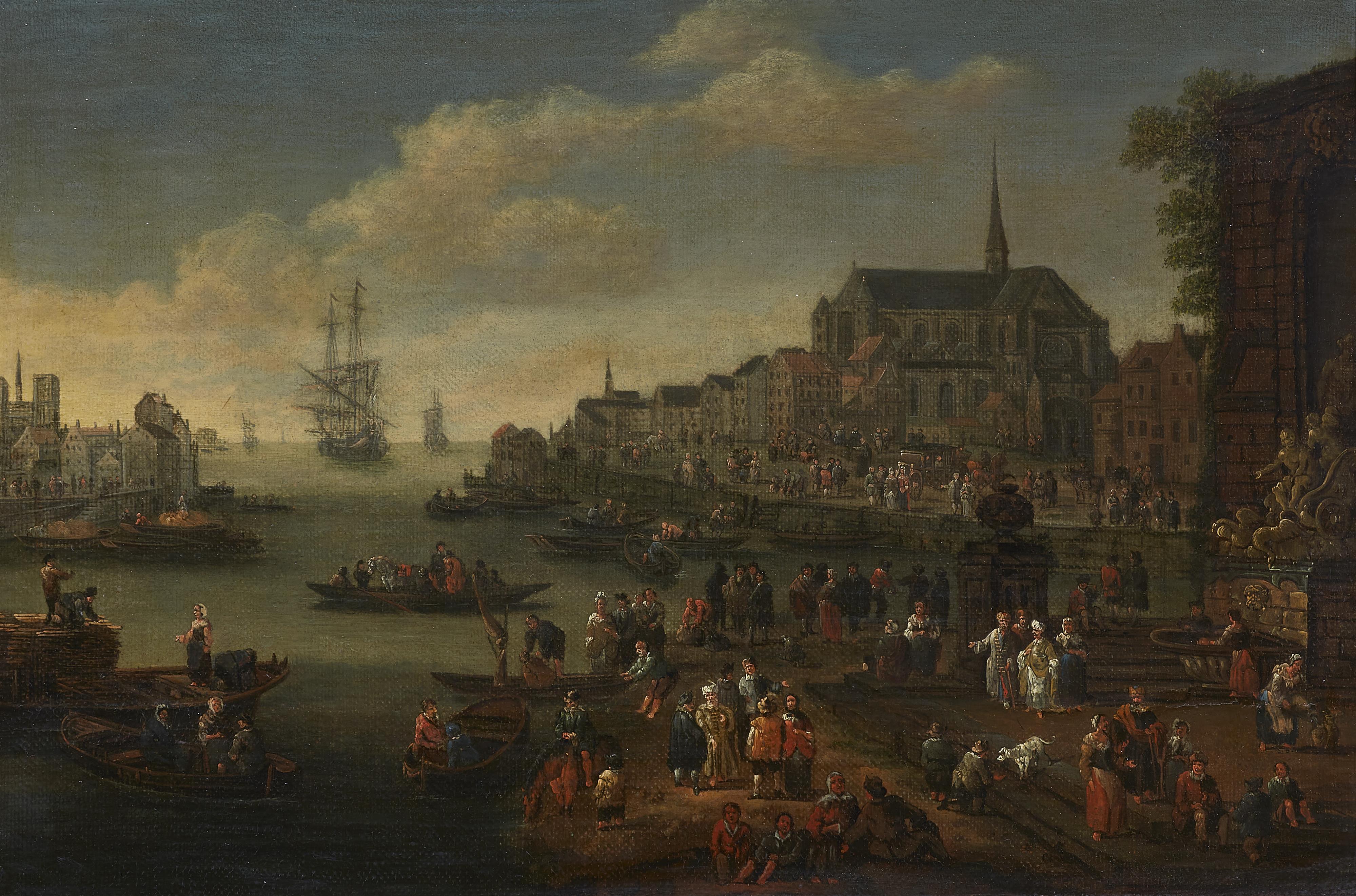 Adriaen Fransz. Boudewijns - Busy harbour scene - image-1