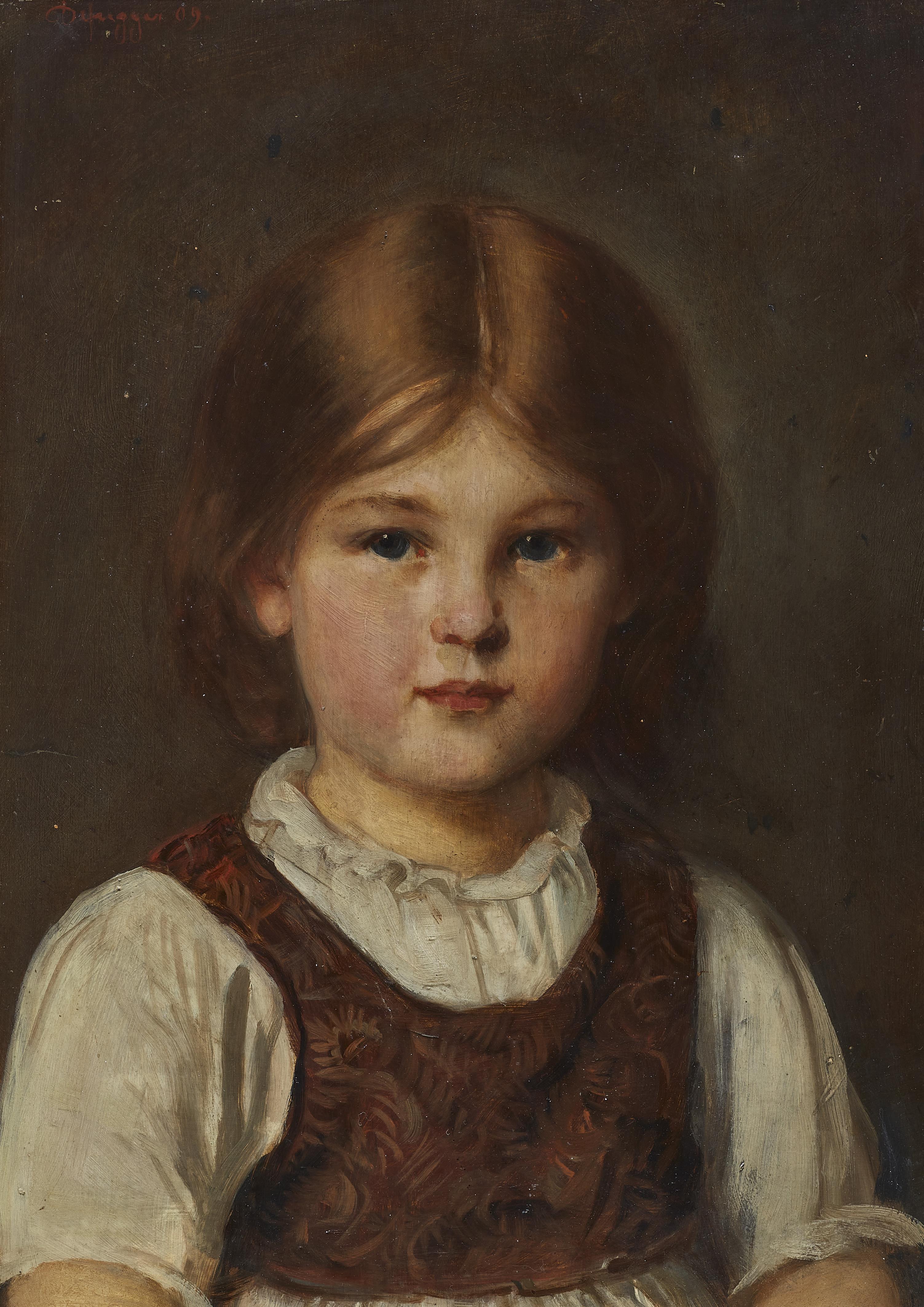 Franz von Defregger - Portrait of a Girl - image-1