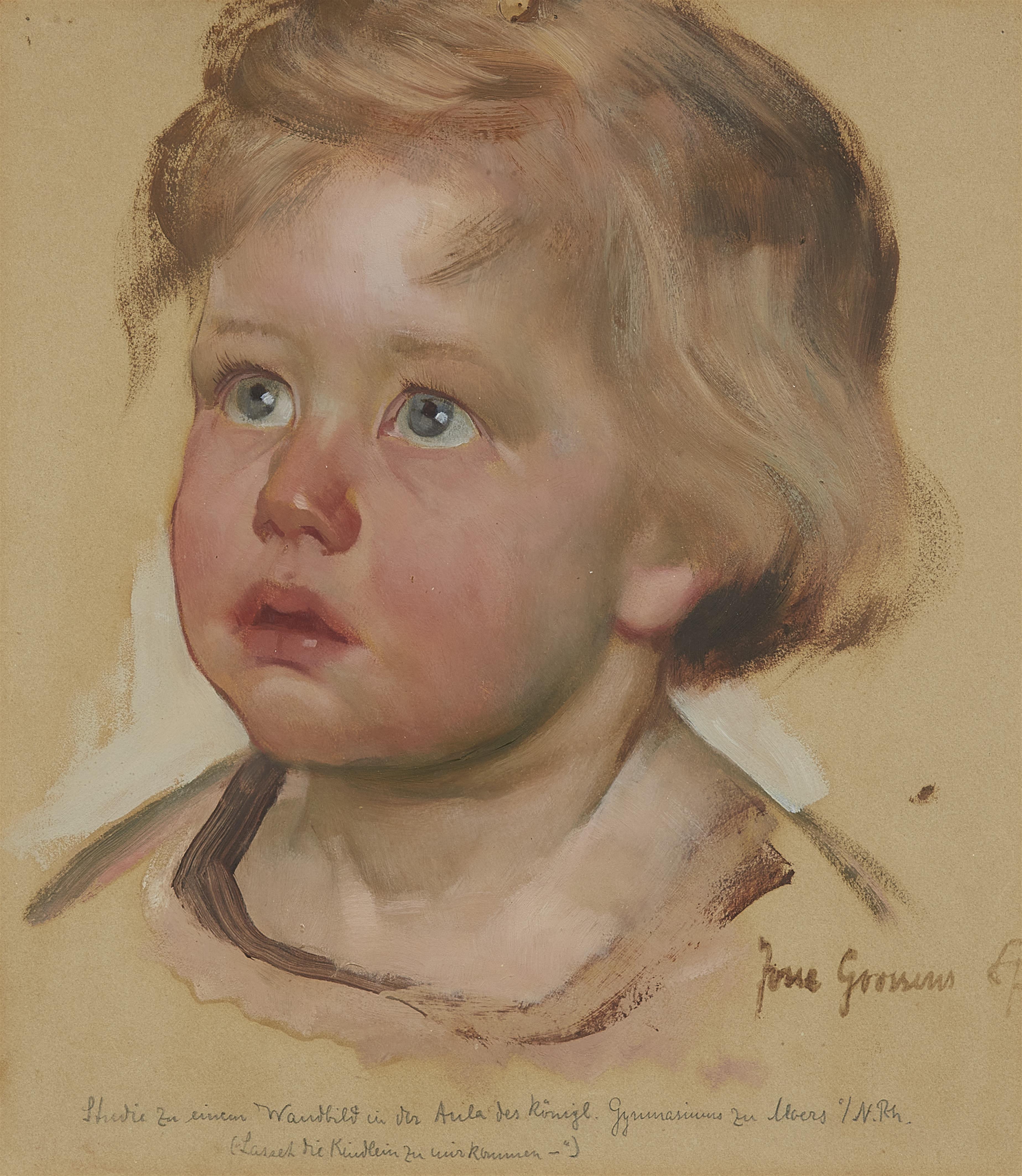 Josse Goossens - Portrait of a Child (Study for the Fresco "Let the Little Children Come to Me") - image-1