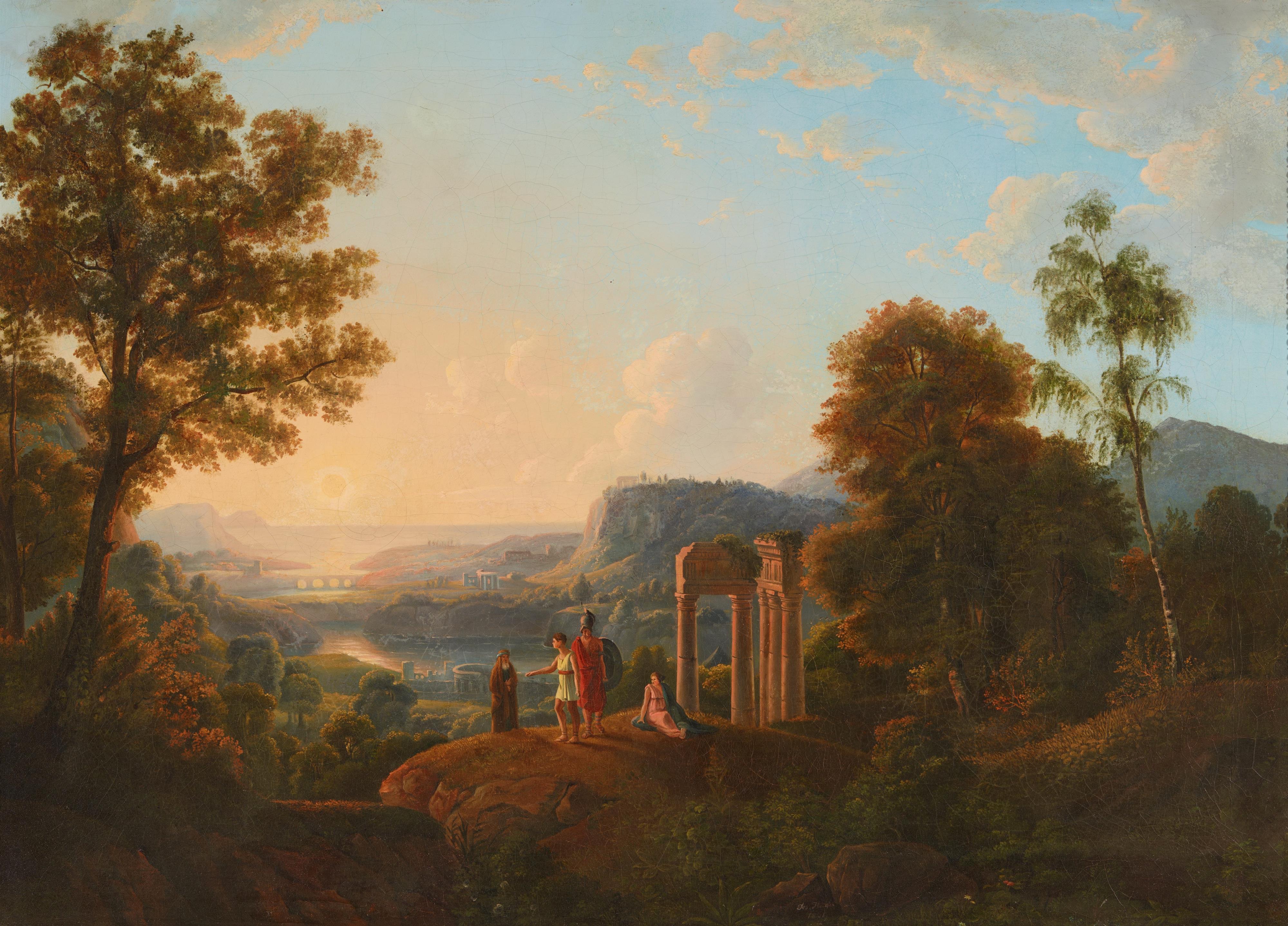 Joseph Höger - Antike Landschaft mit Tempelruinen - image-1