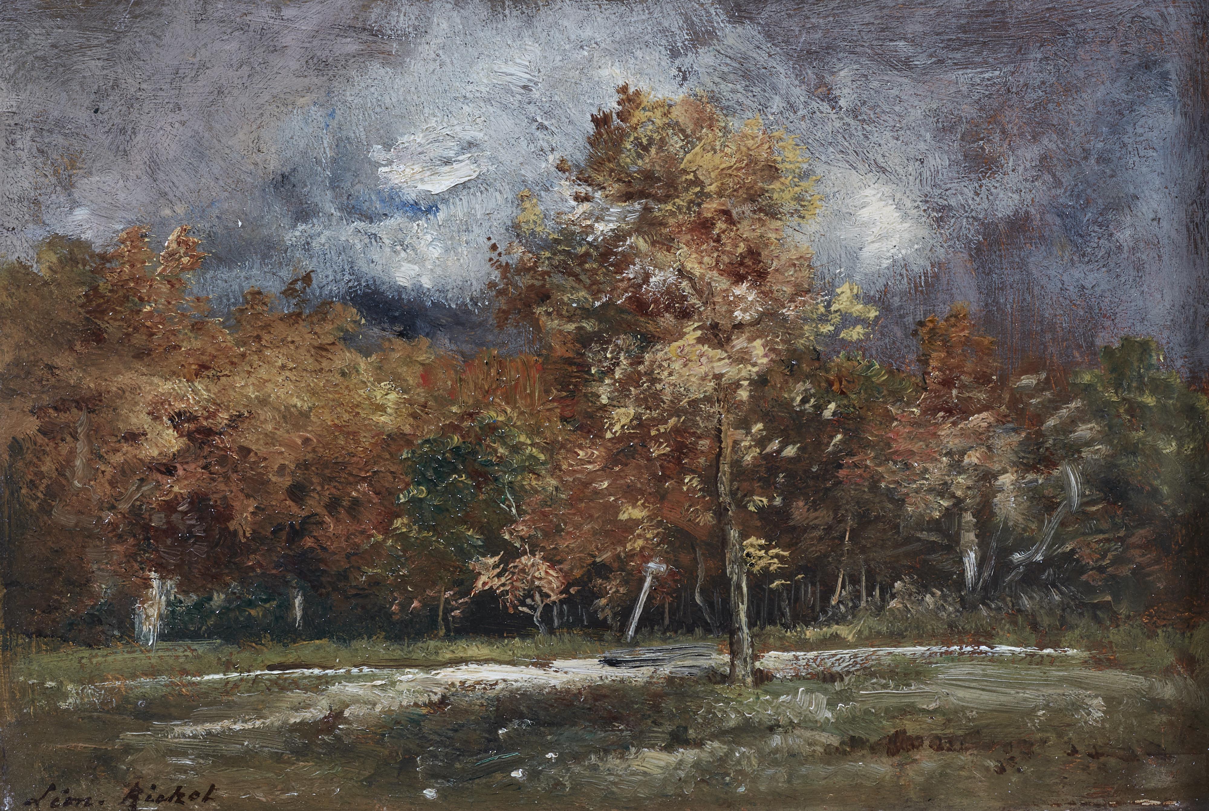 Léon Richet - Small Wooded Landscape - image-1