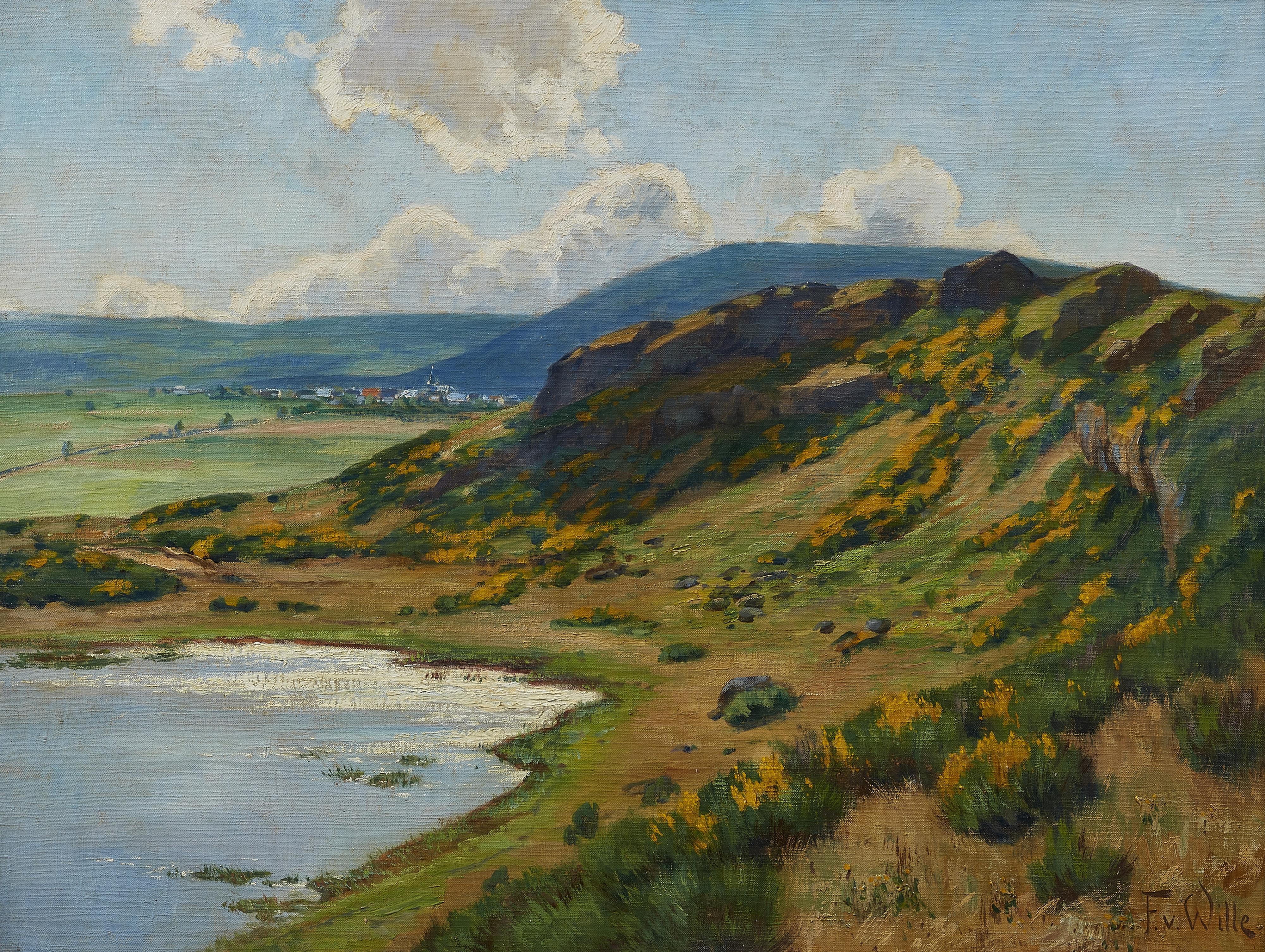 Fritz von Wille - Maar on Moseberg in the Eifel, with Bettenfeld in the Background - image-1