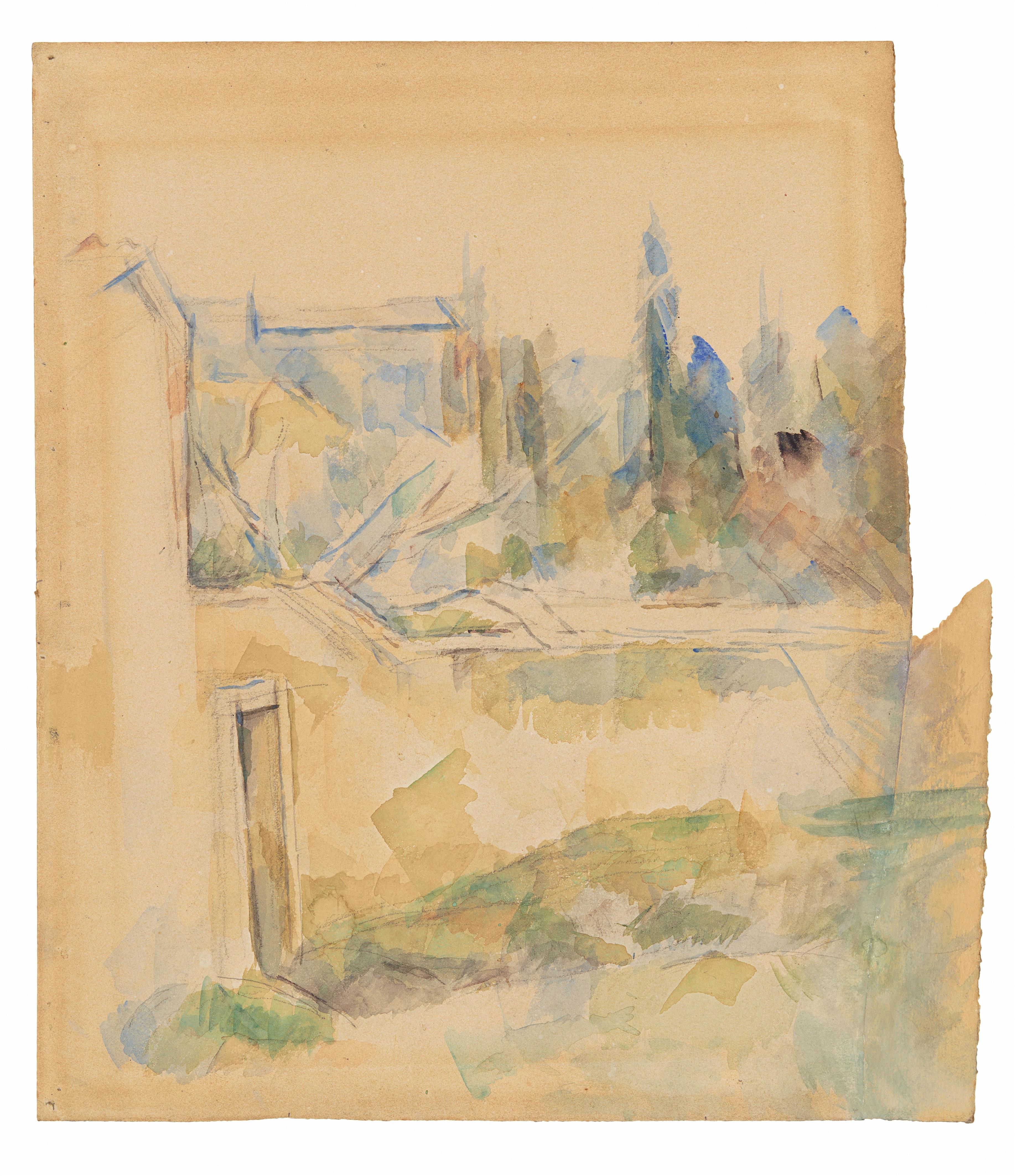 Paul Cezanne - Entrée de maison et arbres - image-1