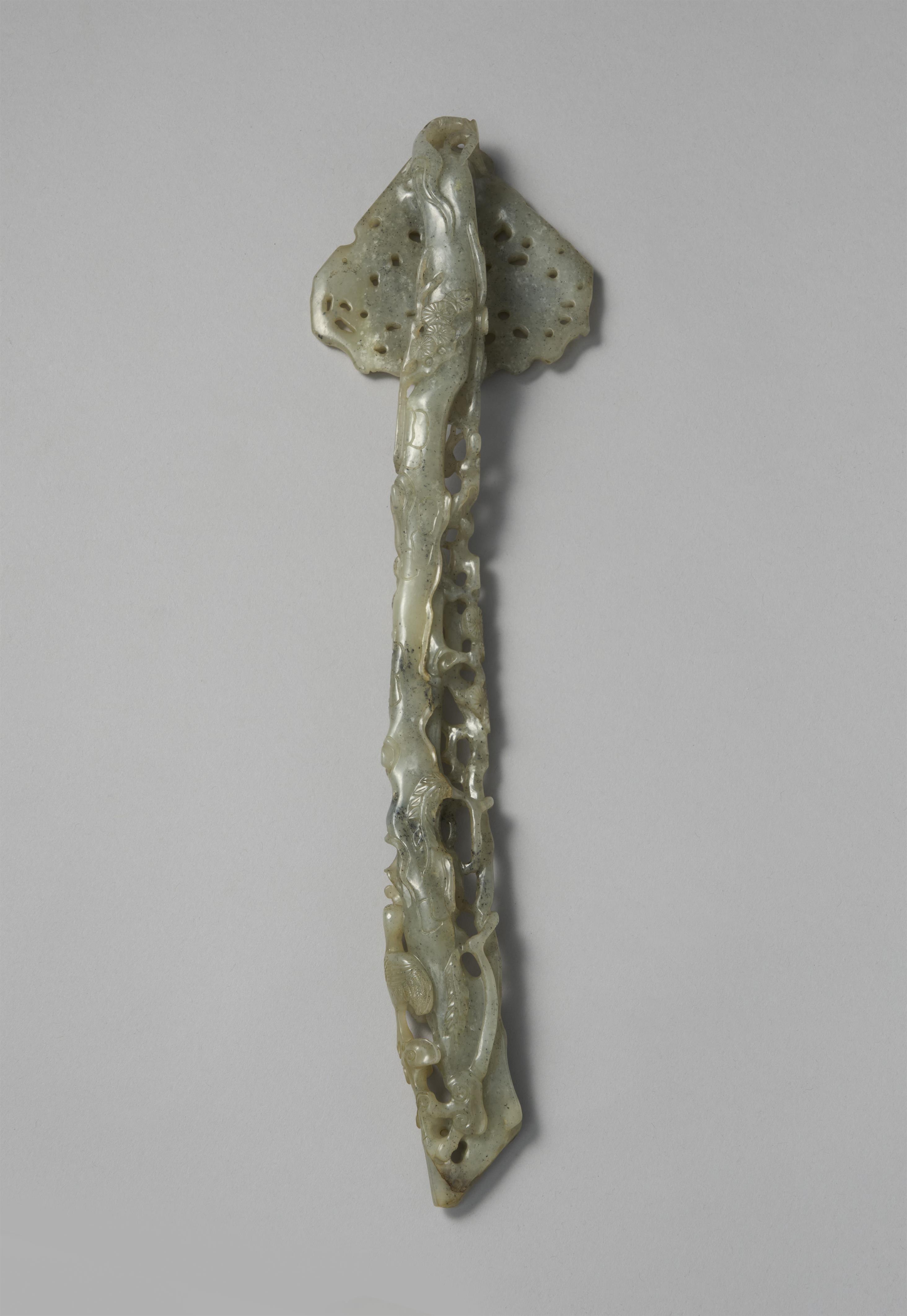 Ruyi-Zepter. Graue Jade. Um 1900 - image-2