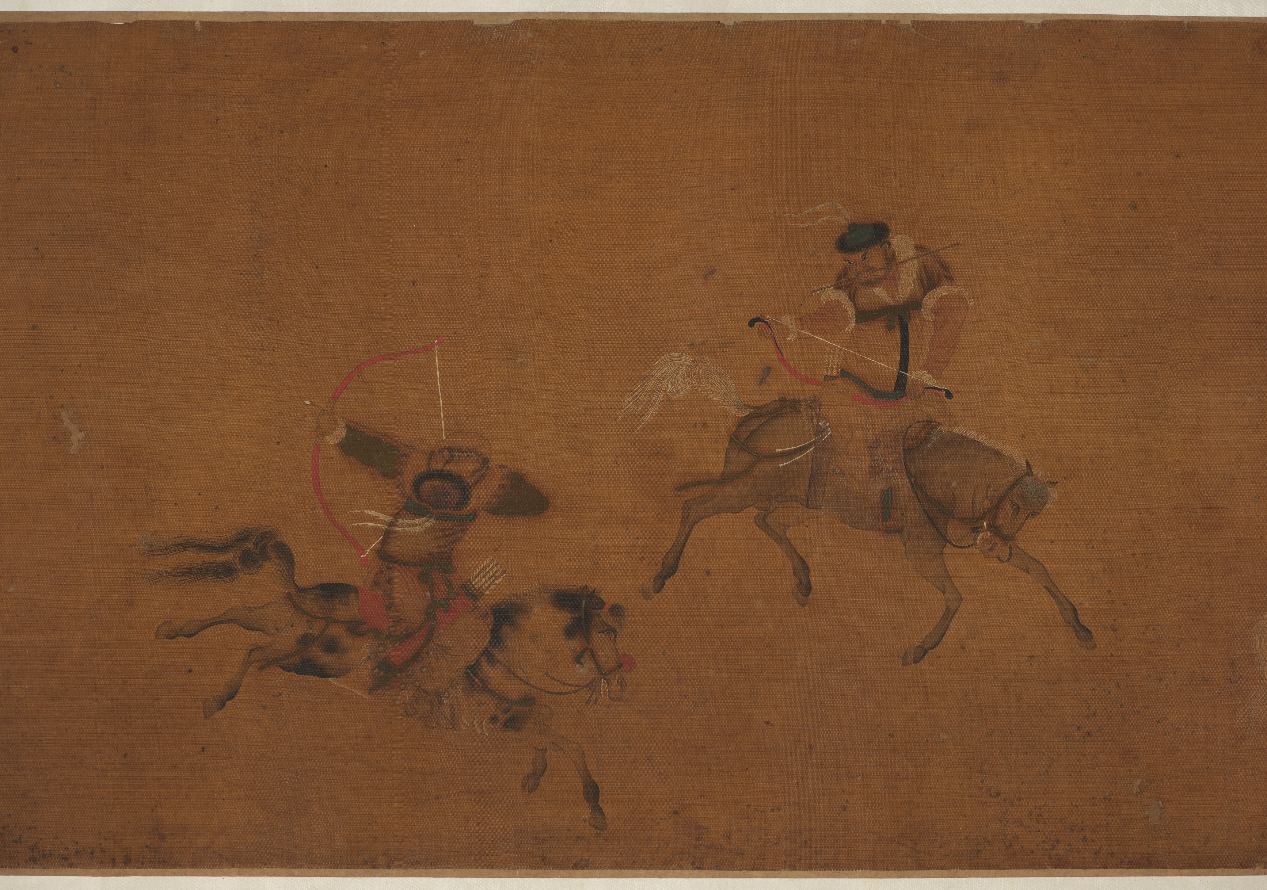 Nach Zhao Mengfu . Qing-Zeit - Uiguren bei einer Jagd (Huihu youlie tu). - image-1