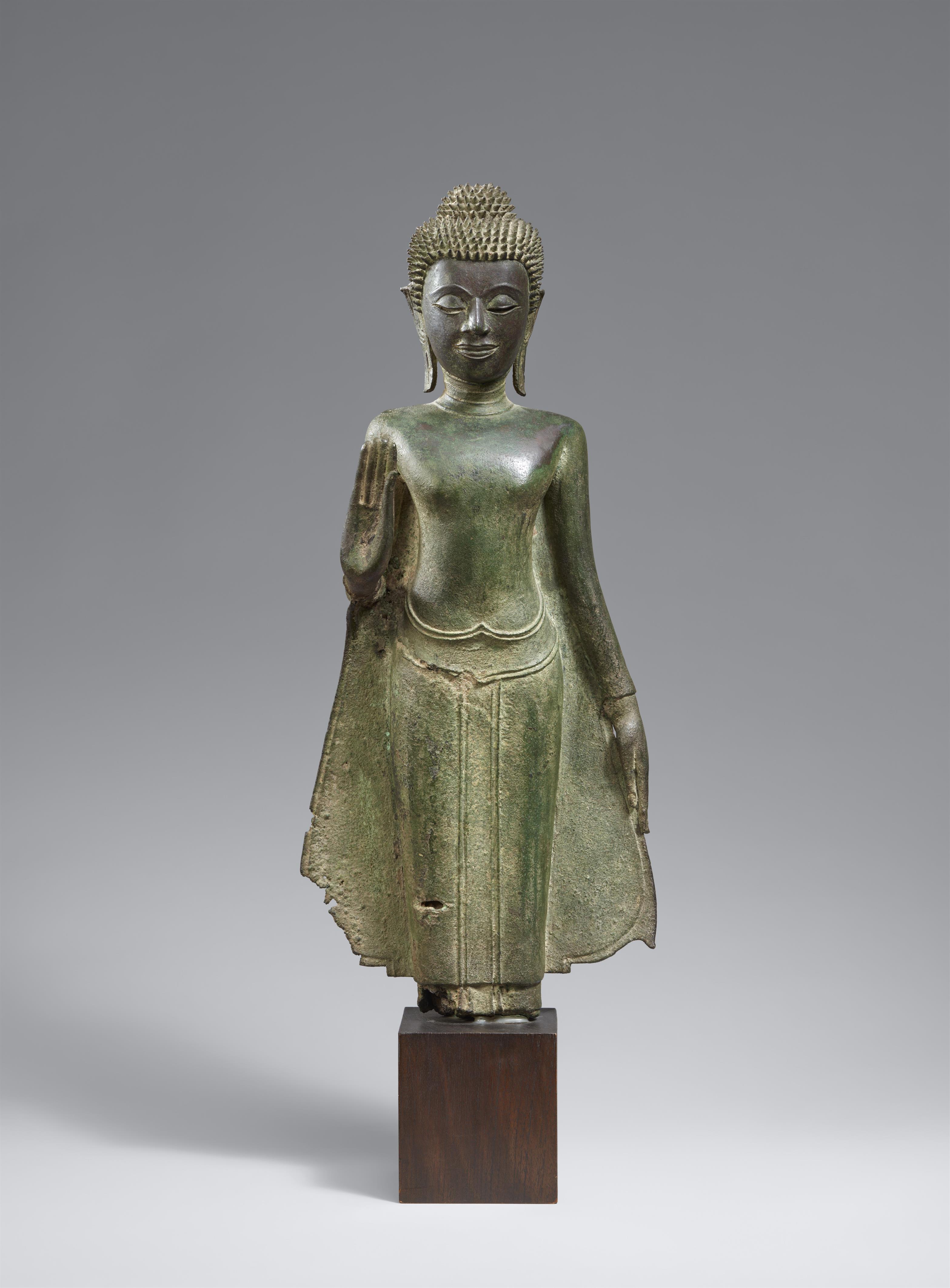 An Ayutthaya bronze figure of a Buddha. Thailand. 15th /16th century - image-1