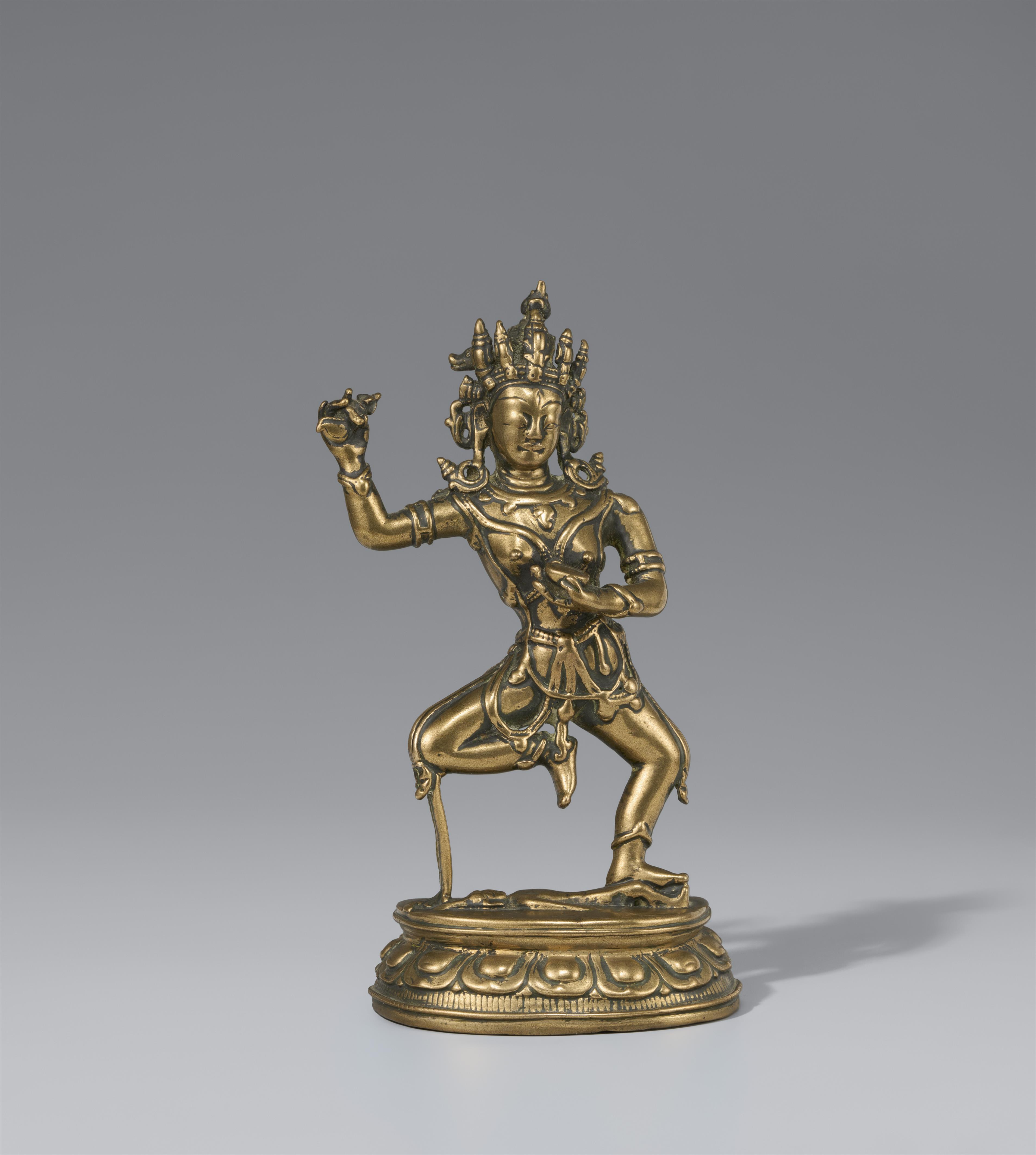 A copper alloy figure of Vajravarahi. Tibet, 14th-16th century - image-1