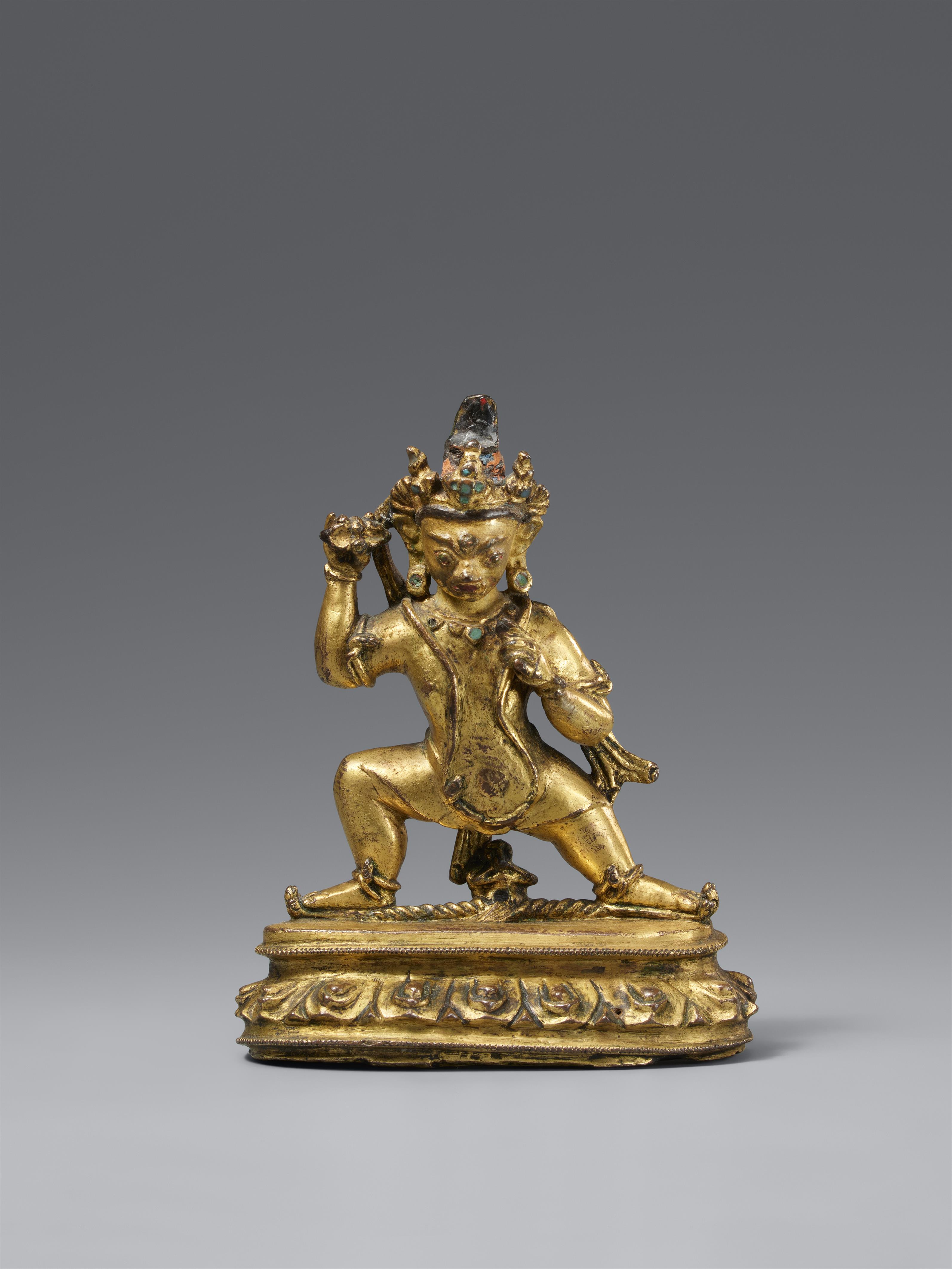 A gilt bronze figure of Bhutadamara-Vajrapani. Tibet, probably 16th/17th century - image-1