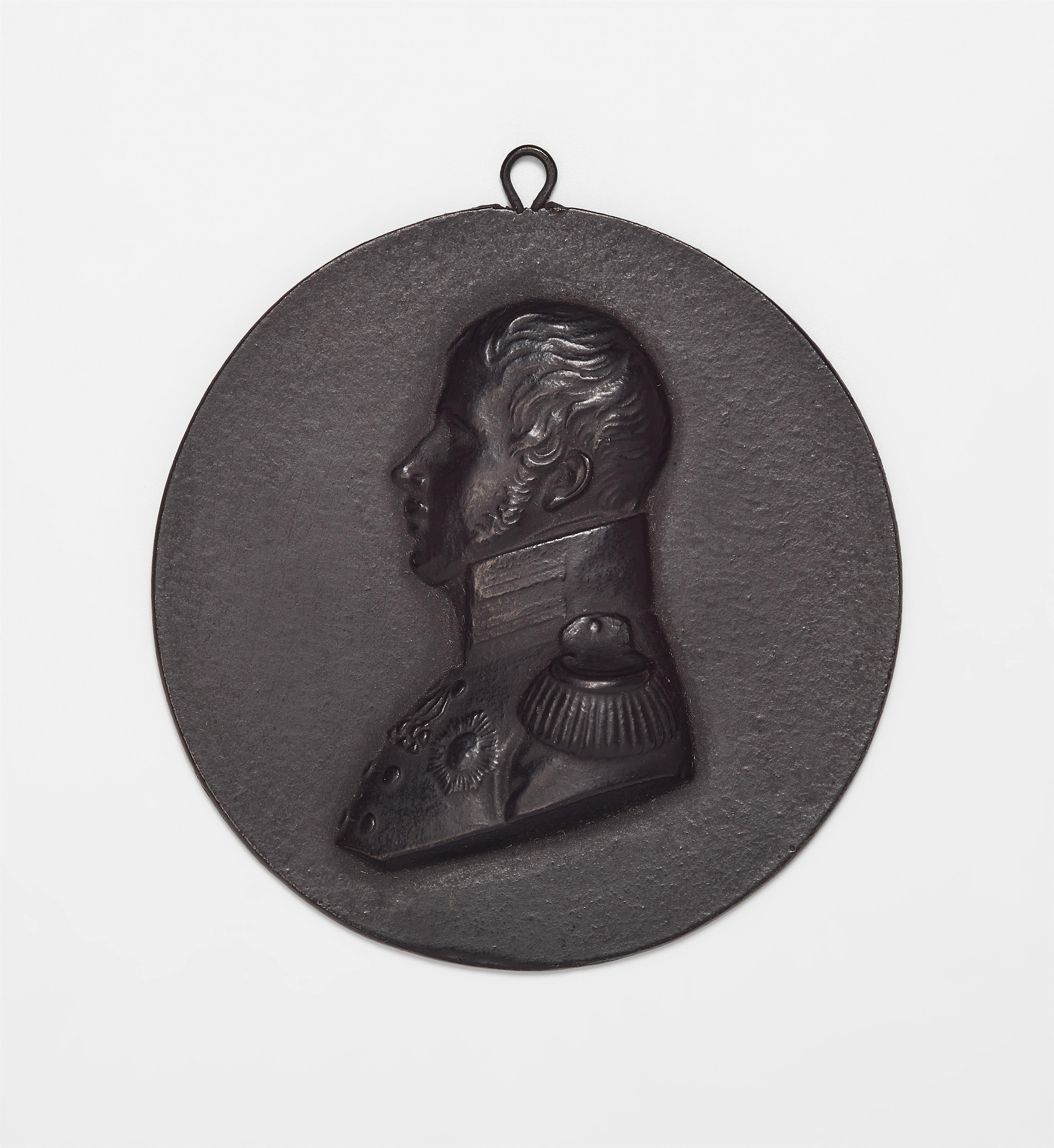 A cast iron plaque with a portrait of King Frederick William III - image-1