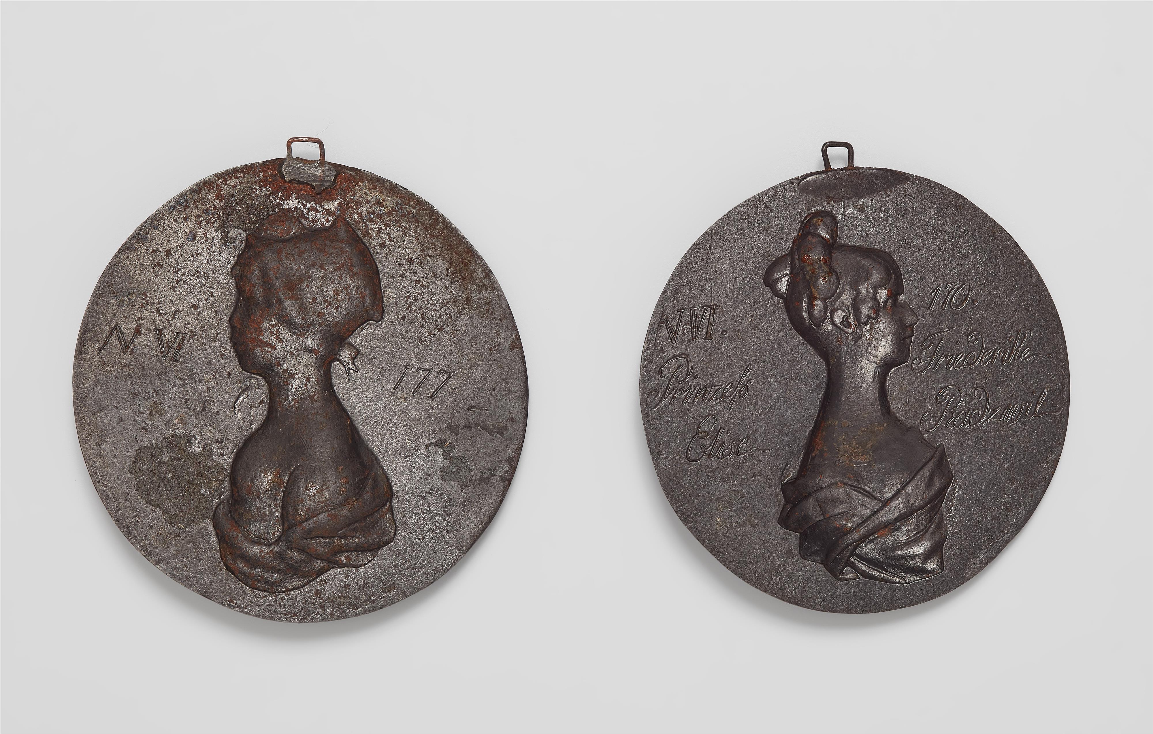 Two cast iron plaques with portraits of Princesses Wanda and Elise Friederike Radziwill - image-2