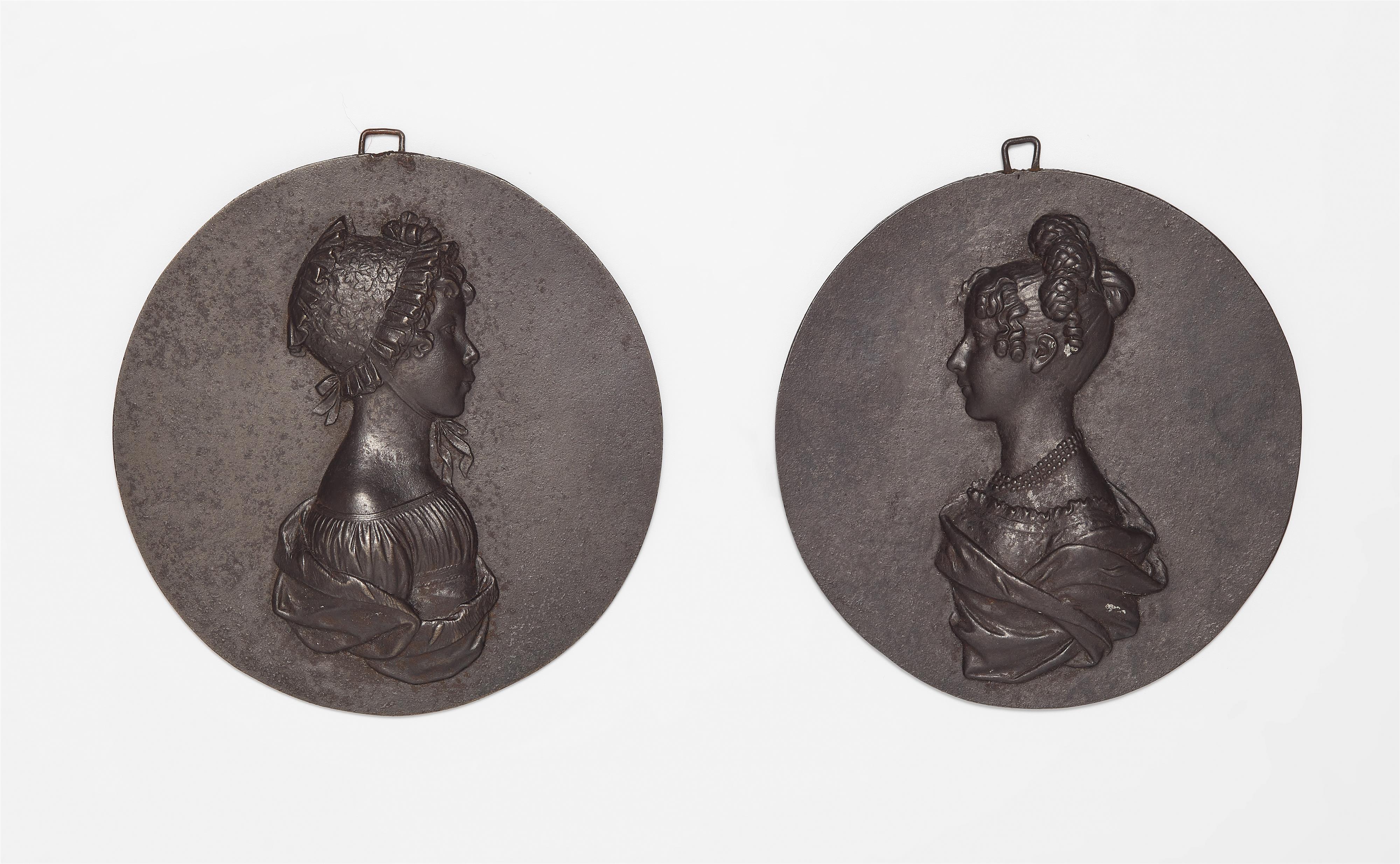Two cast iron plaques with portraits of Princesses Wanda and Elise Friederike Radziwill - image-1