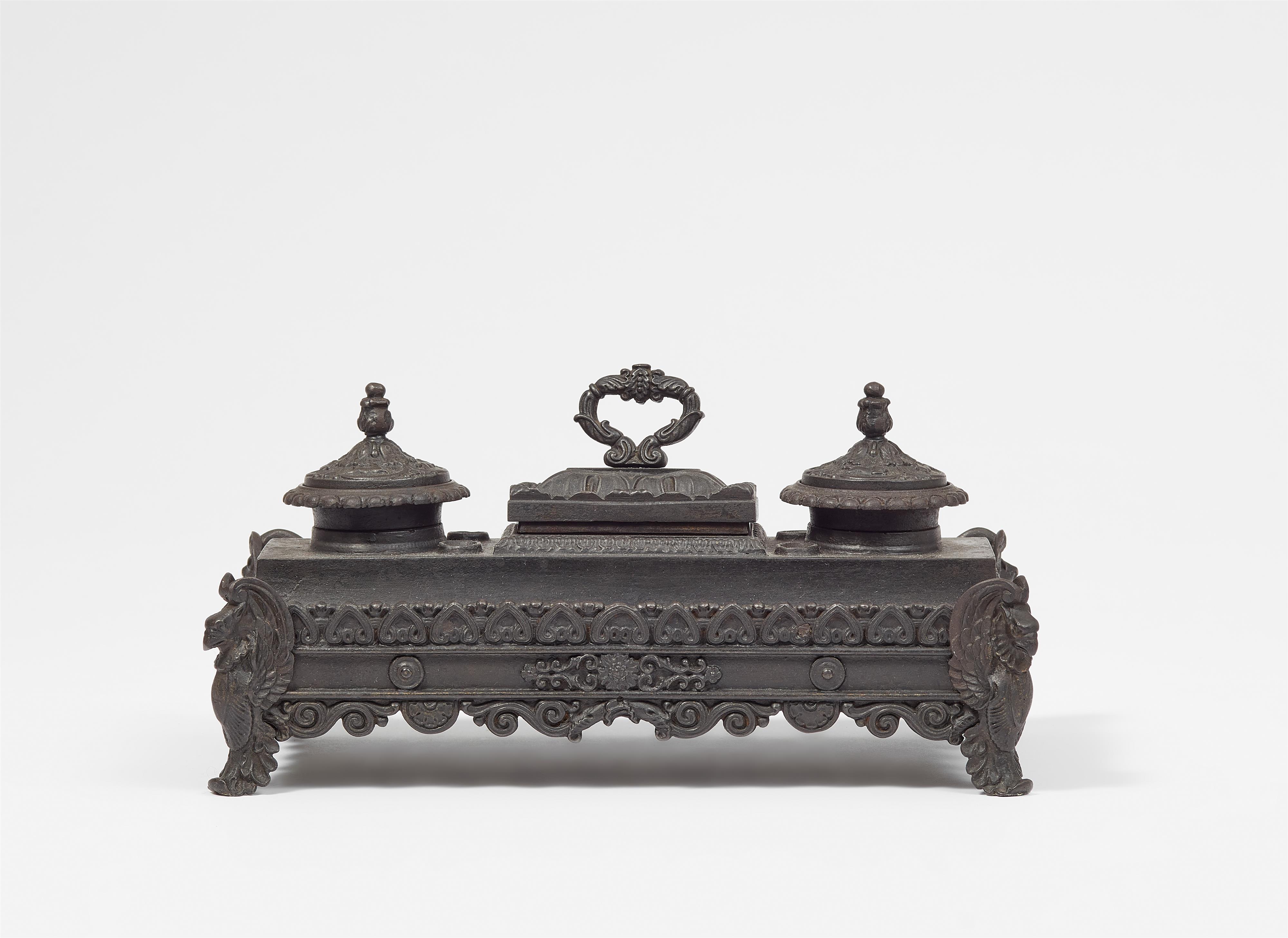 A Neoclassical cast iron writing set - image-1