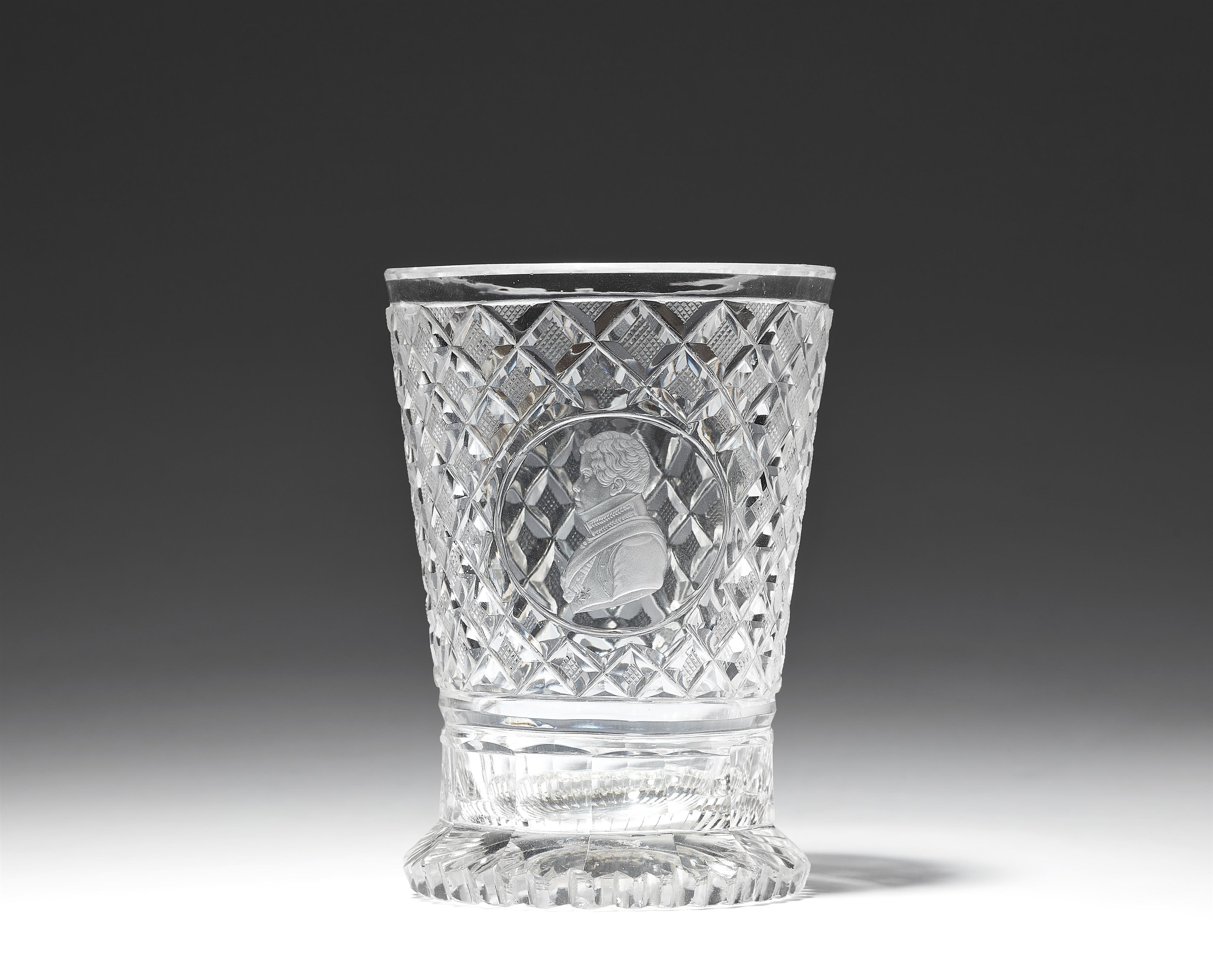 A cut glass beaker with a portrait of Prince Frederick Wilhelm Ludwig of Prussia - image-1