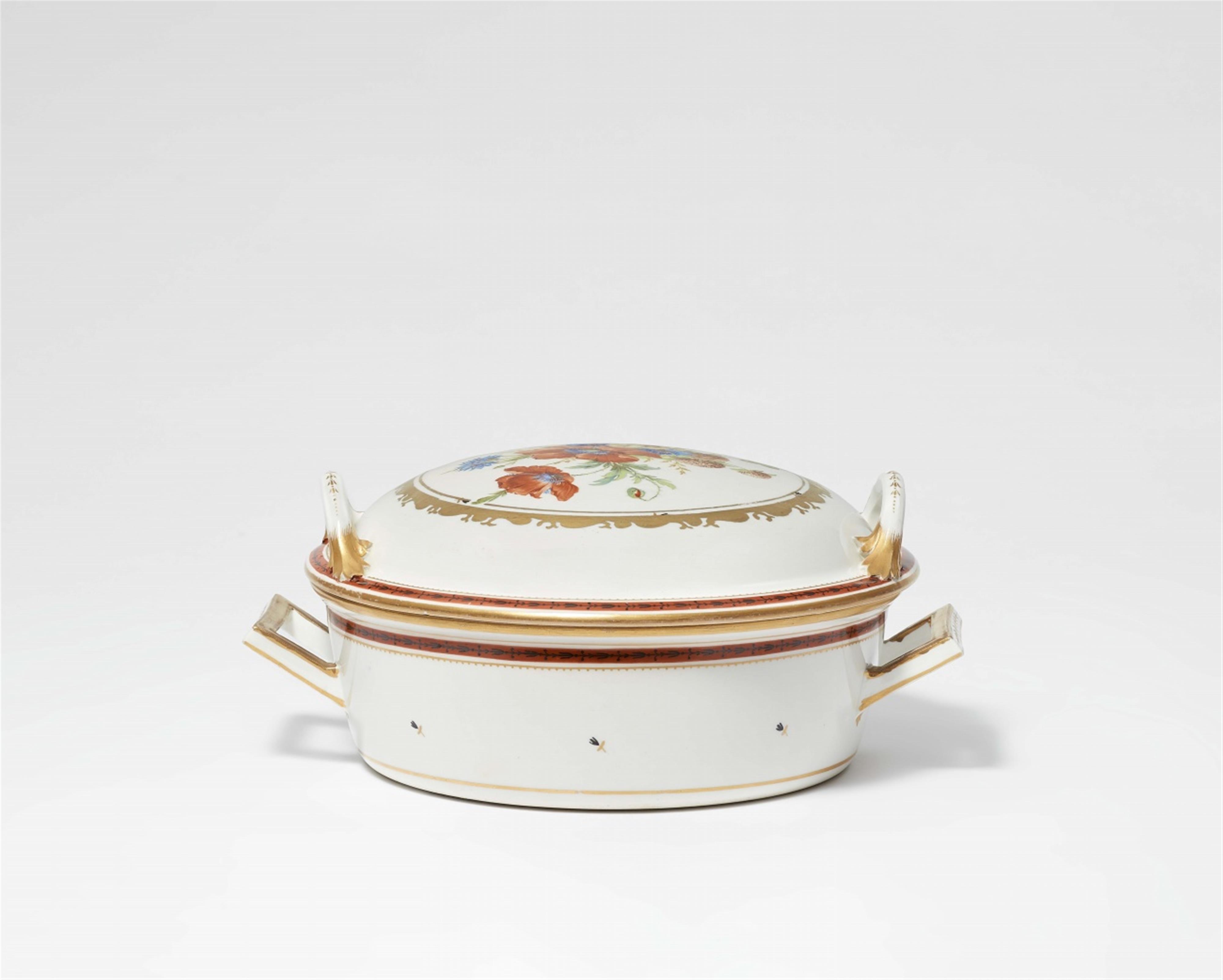 A Vienna porcelain tureen with wild flowers - image-1