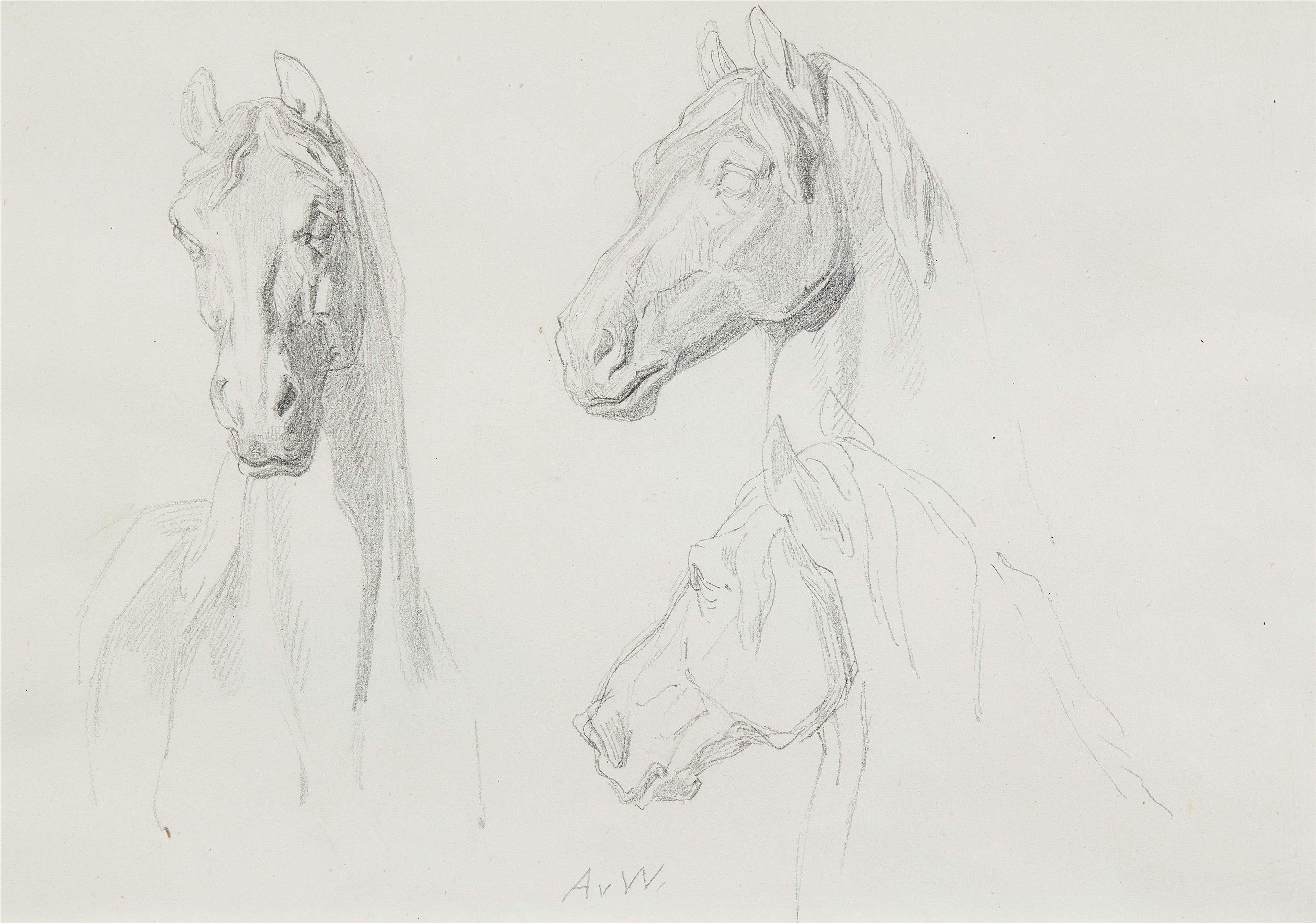 Anton von Werner - Study of Horses' Heads - image-1