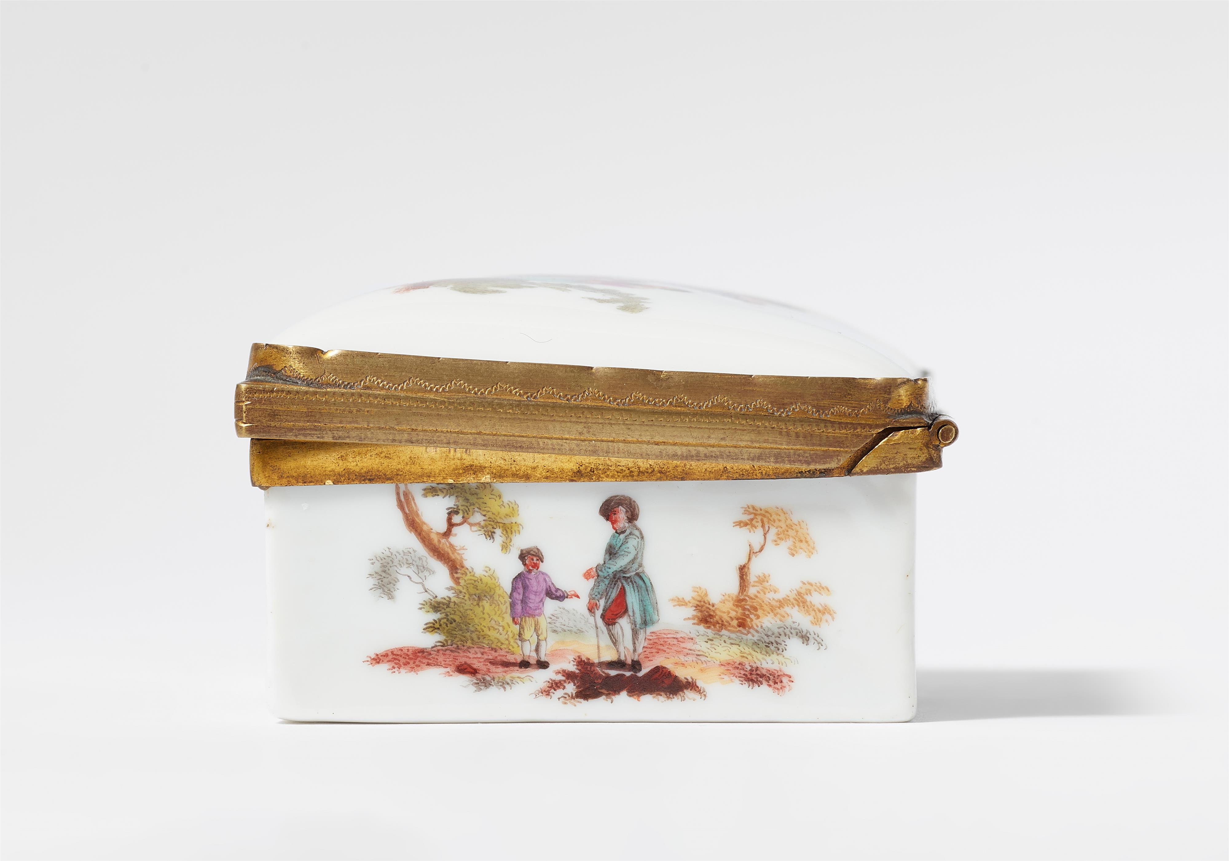 A Berlin enamel snuff box with figures in landscapes - image-3
