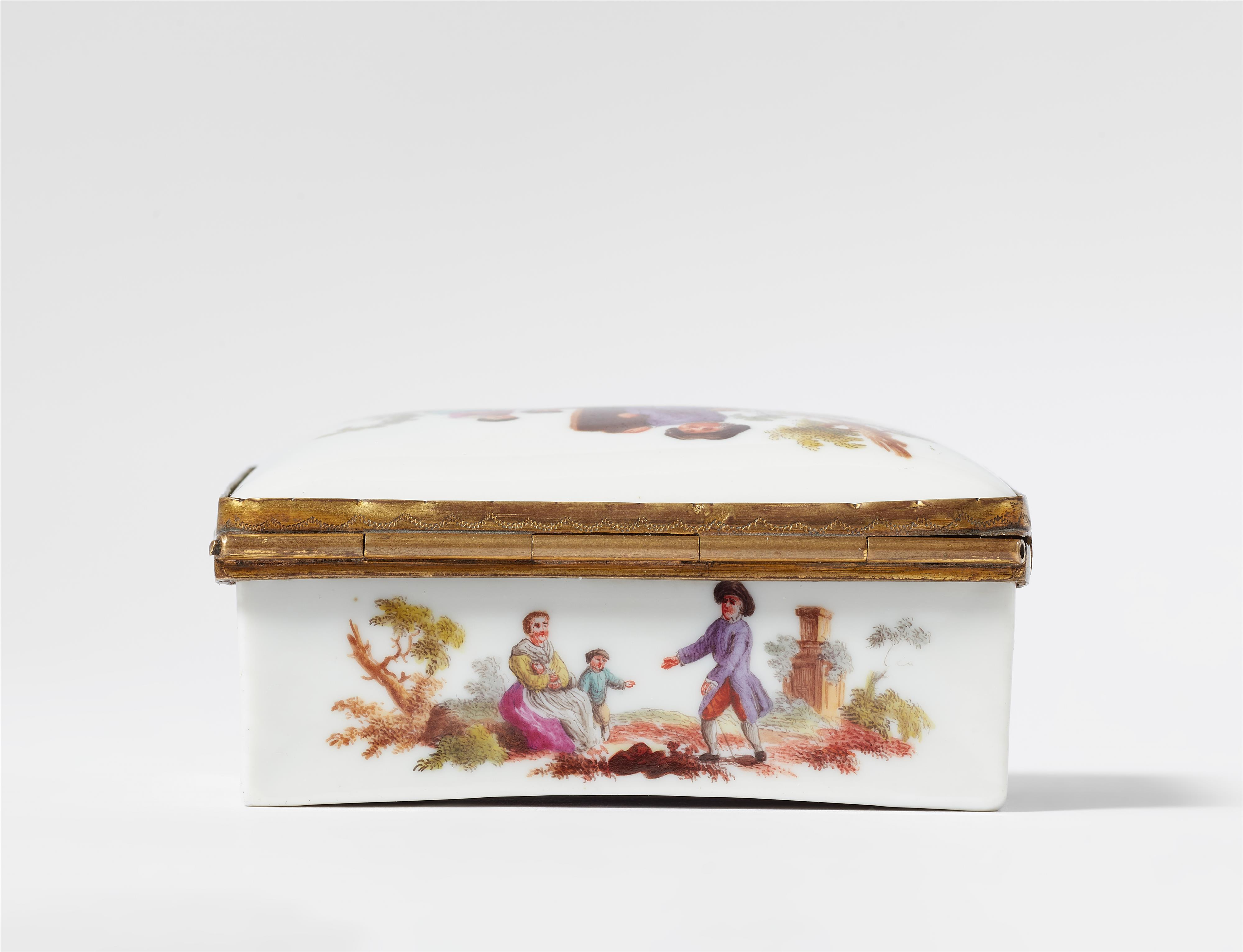 A Berlin enamel snuff box with figures in landscapes - image-4