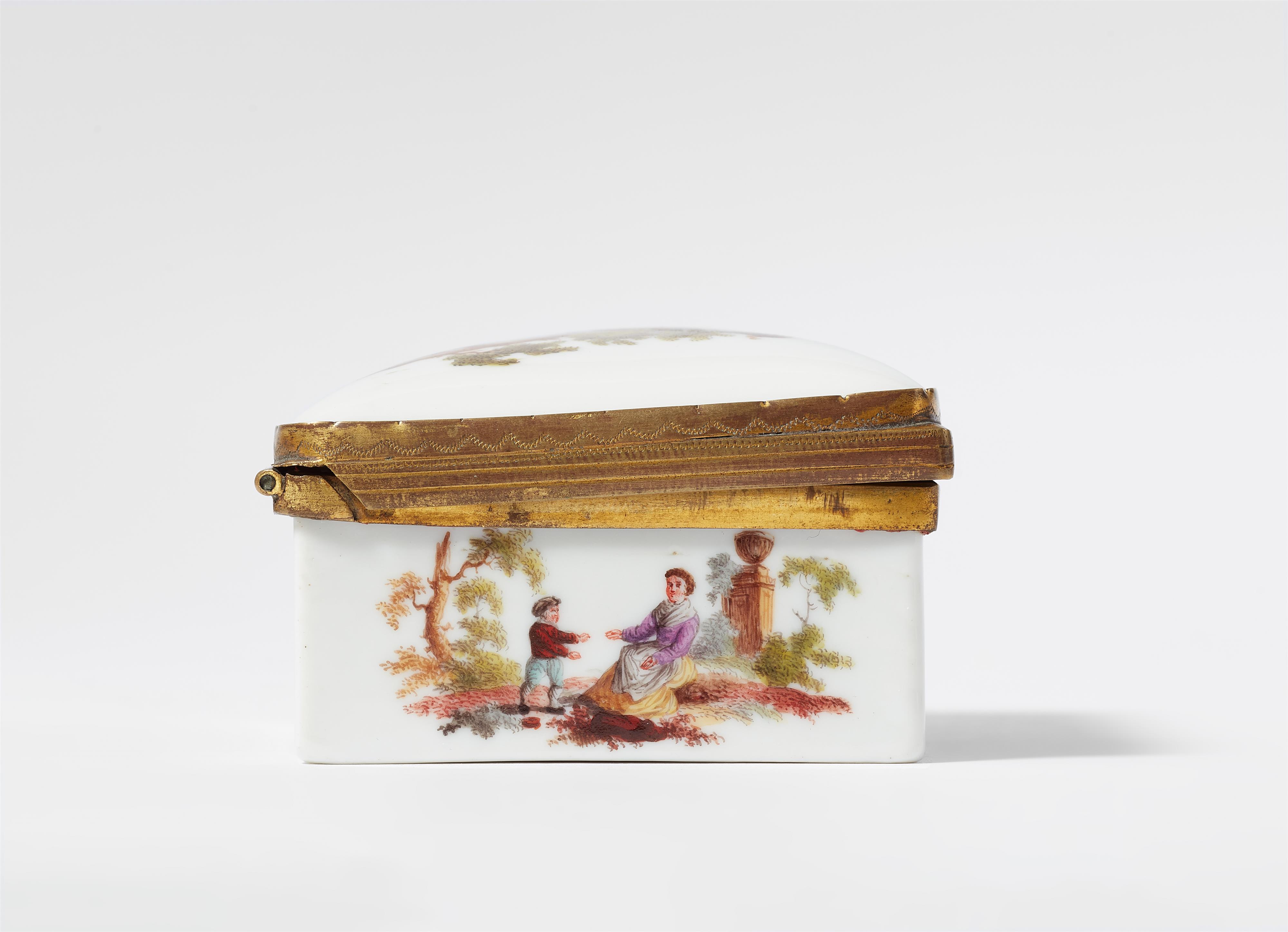 A Berlin enamel snuff box with figures in landscapes - image-5